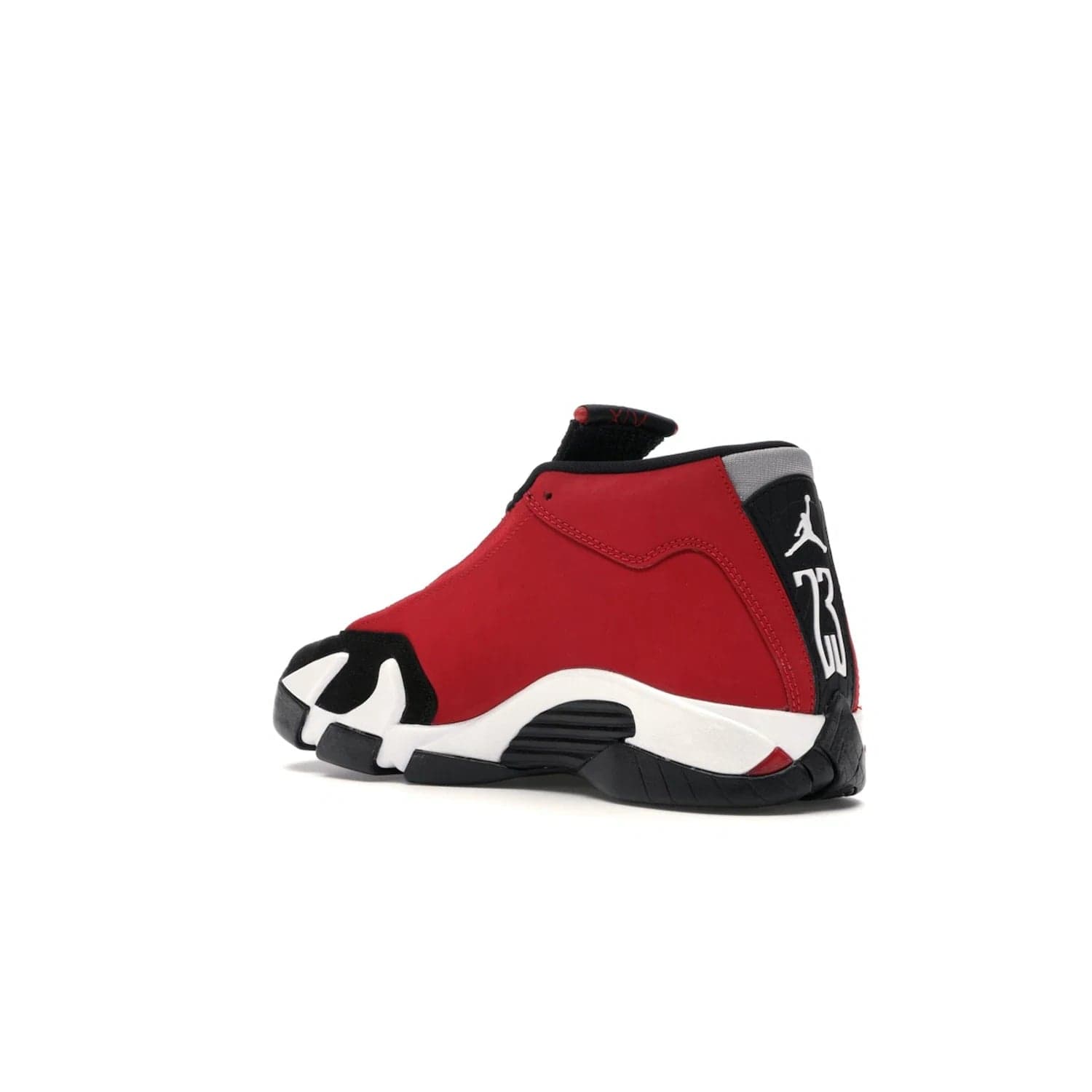 Jordan 14 Retro Gym Red Toro (GS) - Image 23 - Only at www.BallersClubKickz.com - Introducing the Air Jordan 14 Retro Toro GS – perfect for young grade schoolers. Combining black and red suede, Zoom Air cushioning and a Jumpman logo. Get yours on 2 July for $140!