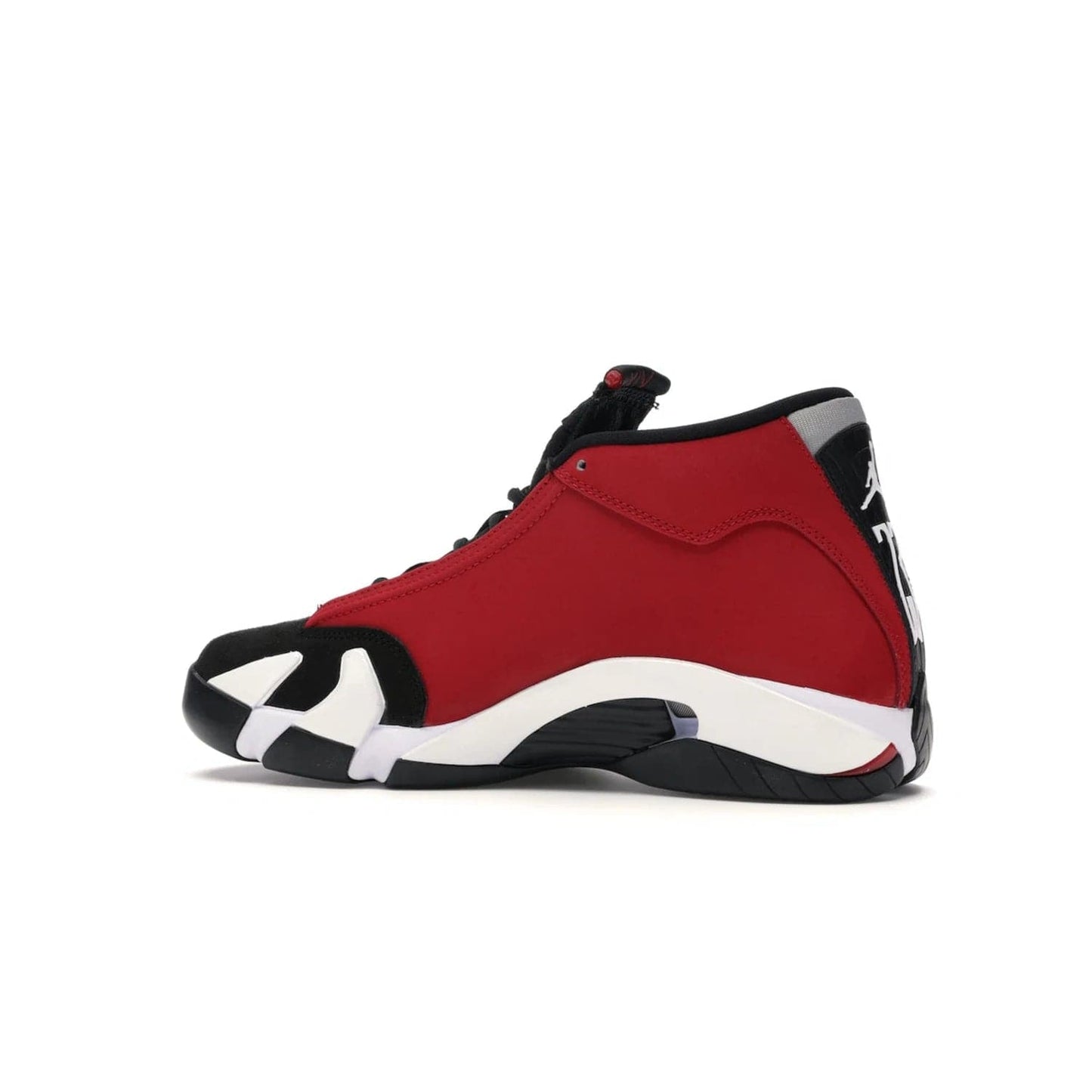 Jordan 14 Retro Gym Red Toro - Image 21 - Only at www.BallersClubKickz.com - Feel the Chicago Bulls energy with the Jordan 14 Retro Gym Red Toro! Black, red, and white design unites performance and fashion. Get your hands on this limited edition Jordan and show off your style today.