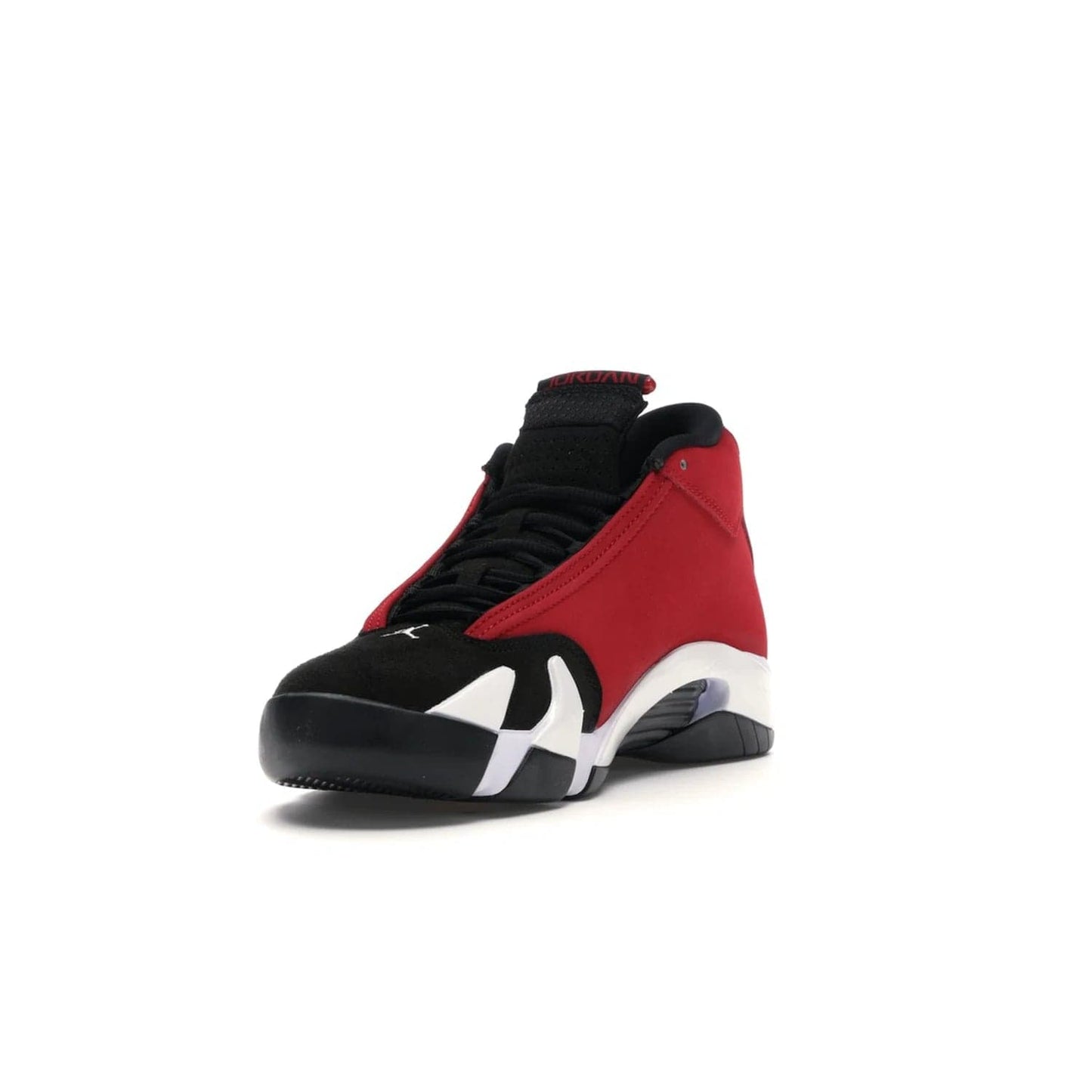 Jordan 14 Retro Gym Red Toro - Image 13 - Only at www.BallersClubKickz.com - Feel the Chicago Bulls energy with the Jordan 14 Retro Gym Red Toro! Black, red, and white design unites performance and fashion. Get your hands on this limited edition Jordan and show off your style today.
