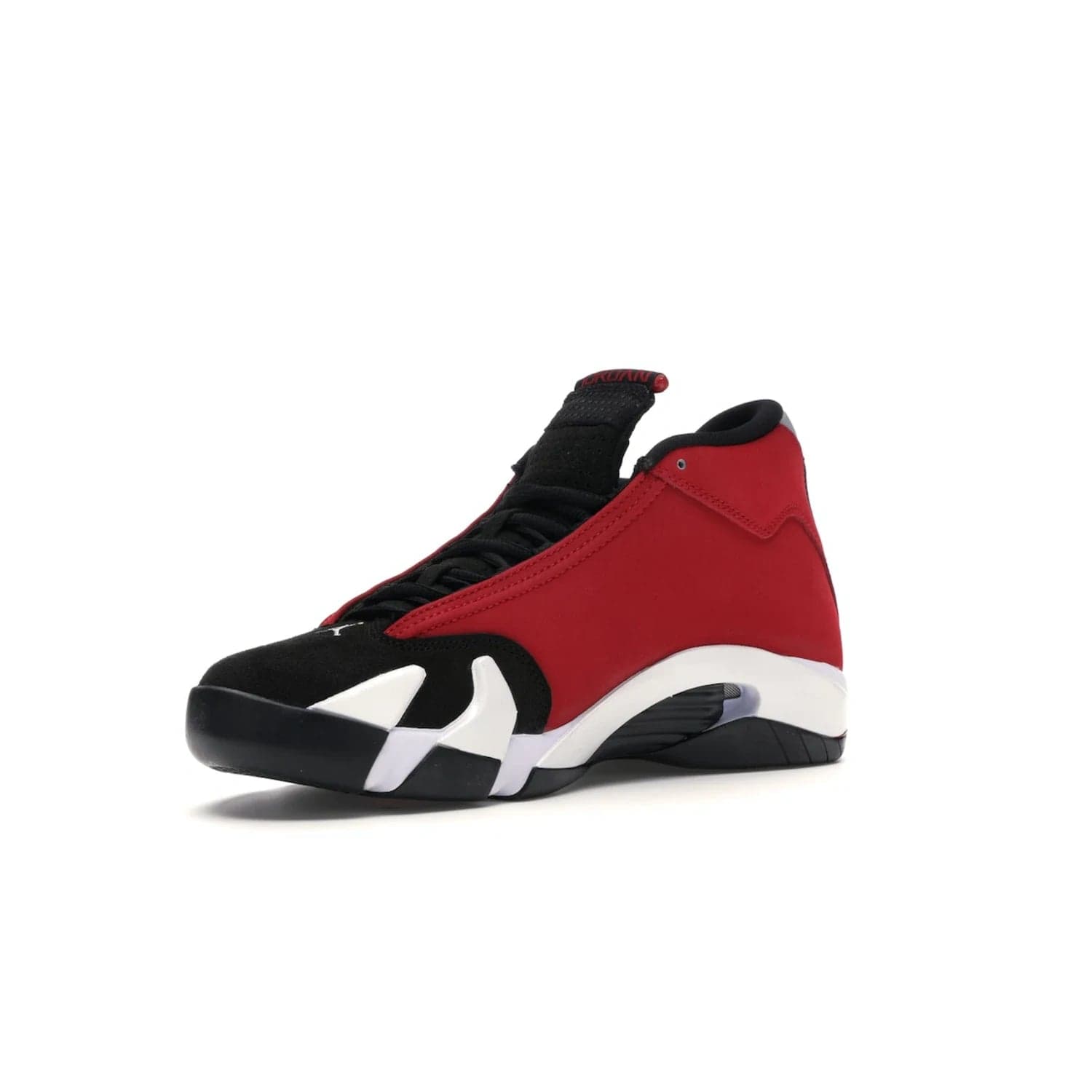Jordan 14 Retro Gym Red Toro - Image 15 - Only at www.BallersClubKickz.com - Feel the Chicago Bulls energy with the Jordan 14 Retro Gym Red Toro! Black, red, and white design unites performance and fashion. Get your hands on this limited edition Jordan and show off your style today.