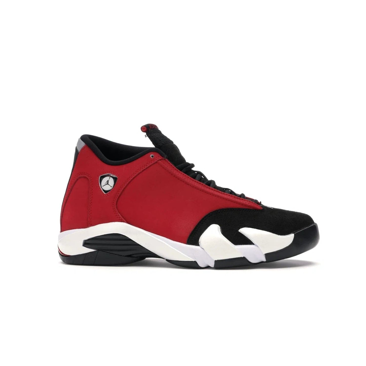 Jordan 14 Retro Gym Red Toro - Image 2 - Only at www.BallersClubKickz.com - Feel the Chicago Bulls energy with the Jordan 14 Retro Gym Red Toro! Black, red, and white design unites performance and fashion. Get your hands on this limited edition Jordan and show off your style today.