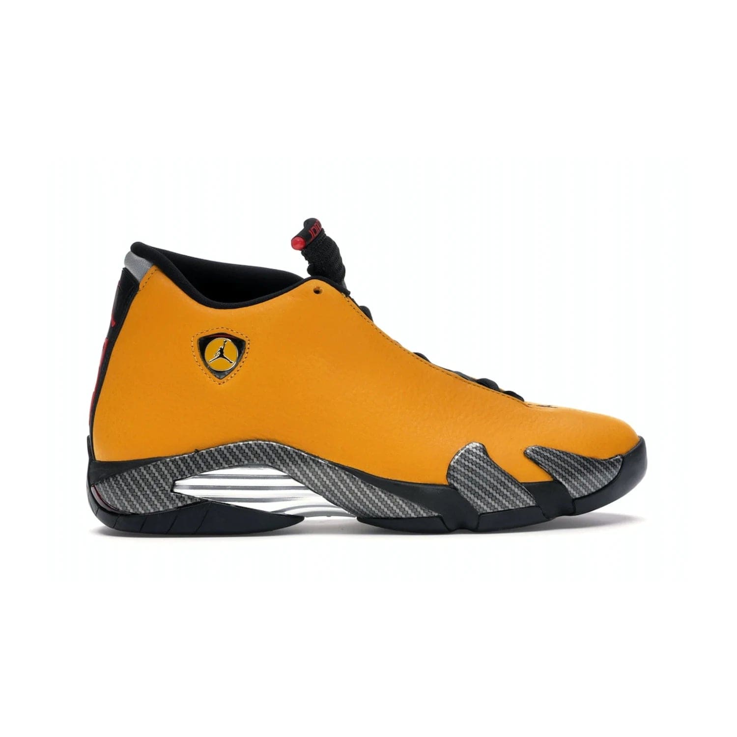 Jordan 14 Retro University Gold - Image 36 - Only at www.BallersClubKickz.com - Air Jordan 14 Retro University Gold: High-quality leather sneaker with Jumpman, tongue & heel logos. Zoom Air units & herringbone traction for superior comfort. University Gold outsole for stylish streetwear.