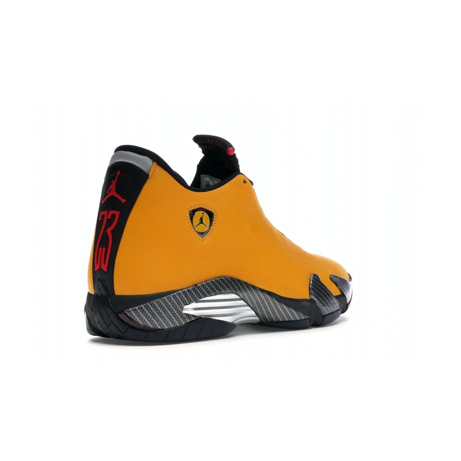 Jordan 14 Retro University Gold - Image 32 - Only at www.BallersClubKickz.com - Air Jordan 14 Retro University Gold: High-quality leather sneaker with Jumpman, tongue & heel logos. Zoom Air units & herringbone traction for superior comfort. University Gold outsole for stylish streetwear.