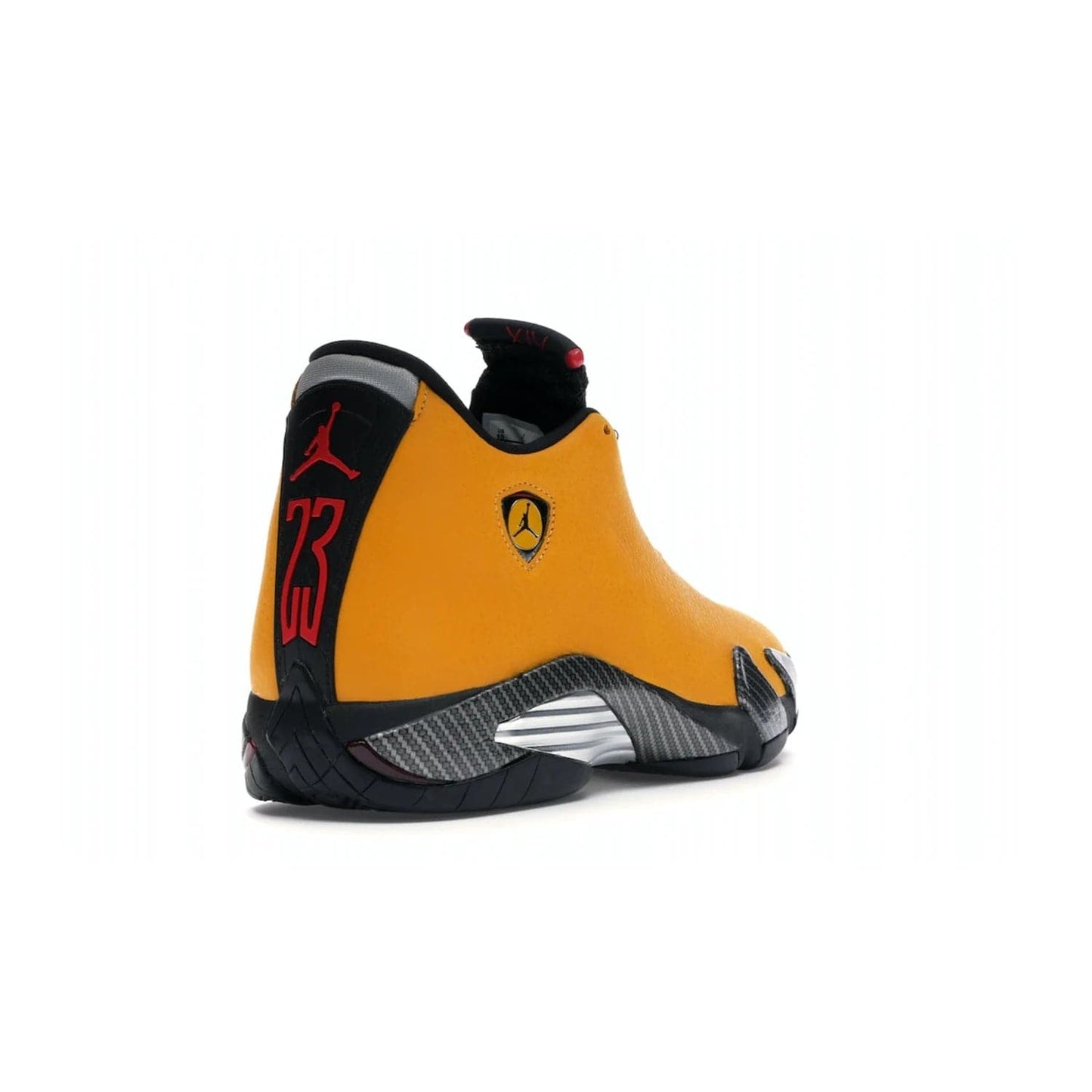 Jordan 14 Retro University Gold - Image 31 - Only at www.BallersClubKickz.com - Air Jordan 14 Retro University Gold: High-quality leather sneaker with Jumpman, tongue & heel logos. Zoom Air units & herringbone traction for superior comfort. University Gold outsole for stylish streetwear.