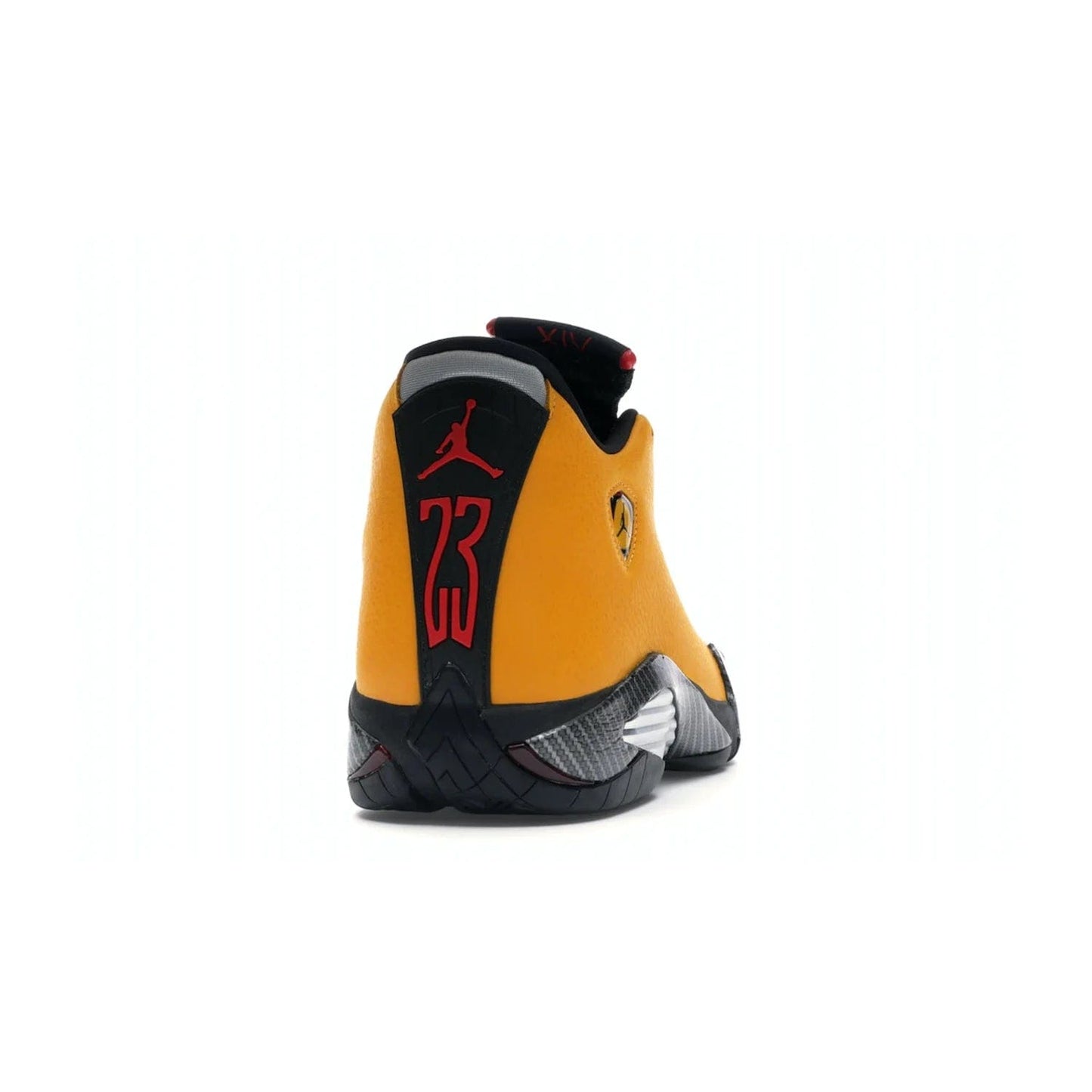 Jordan 14 Retro University Gold - Image 29 - Only at www.BallersClubKickz.com - Air Jordan 14 Retro University Gold: High-quality leather sneaker with Jumpman, tongue & heel logos. Zoom Air units & herringbone traction for superior comfort. University Gold outsole for stylish streetwear.