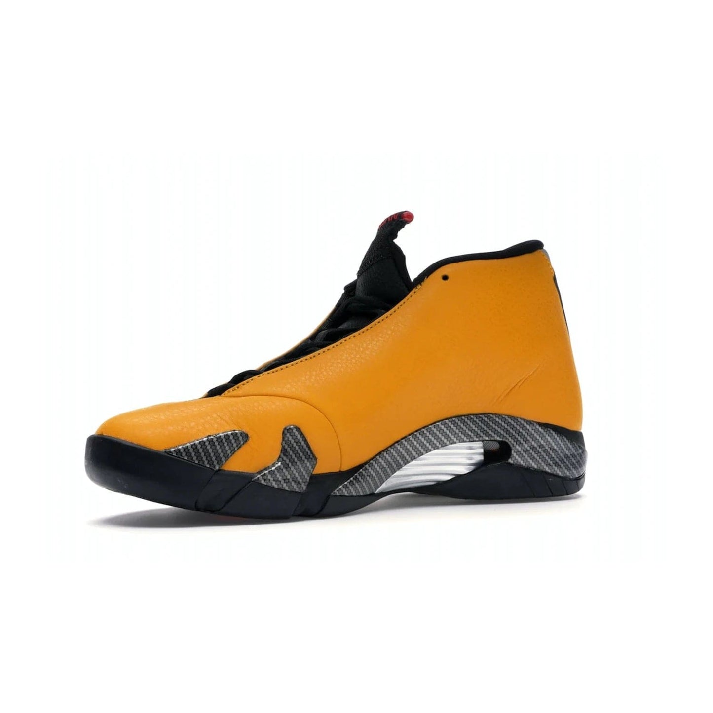 Jordan 14 Retro University Gold - Image 16 - Only at www.BallersClubKickz.com - Air Jordan 14 Retro University Gold: High-quality leather sneaker with Jumpman, tongue & heel logos. Zoom Air units & herringbone traction for superior comfort. University Gold outsole for stylish streetwear.