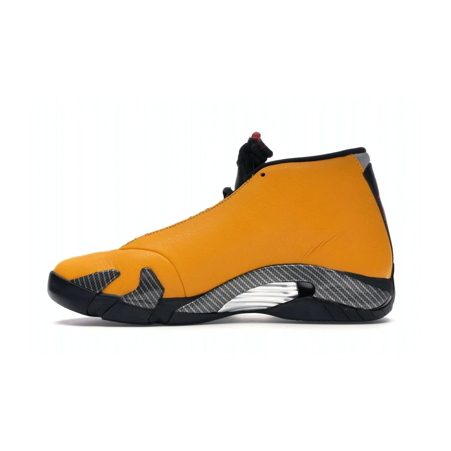 Jordan 14 Retro University Gold - Image 19 - Only at www.BallersClubKickz.com - Air Jordan 14 Retro University Gold: High-quality leather sneaker with Jumpman, tongue & heel logos. Zoom Air units & herringbone traction for superior comfort. University Gold outsole for stylish streetwear.
