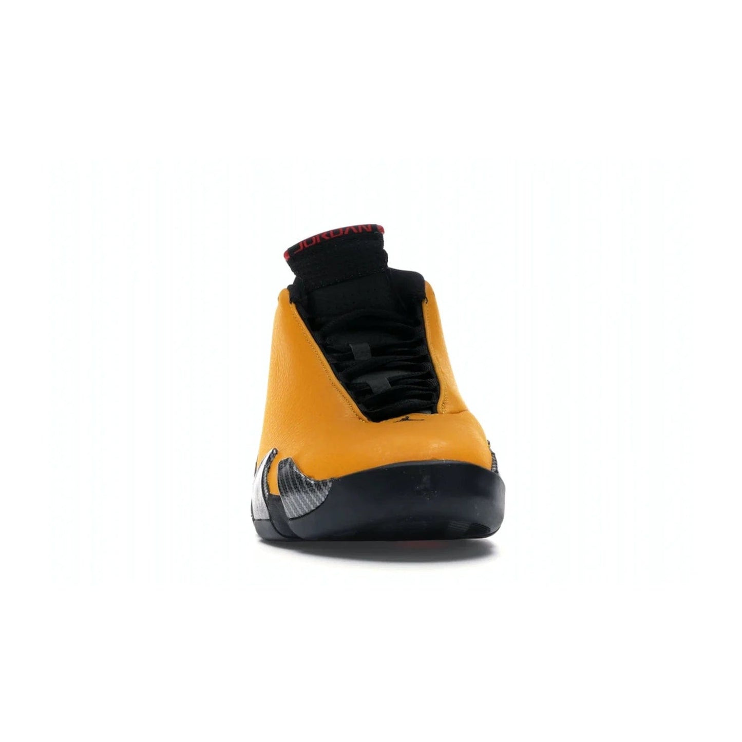 Jordan 14 Retro University Gold - Image 9 - Only at www.BallersClubKickz.com - Air Jordan 14 Retro University Gold: High-quality leather sneaker with Jumpman, tongue & heel logos. Zoom Air units & herringbone traction for superior comfort. University Gold outsole for stylish streetwear.