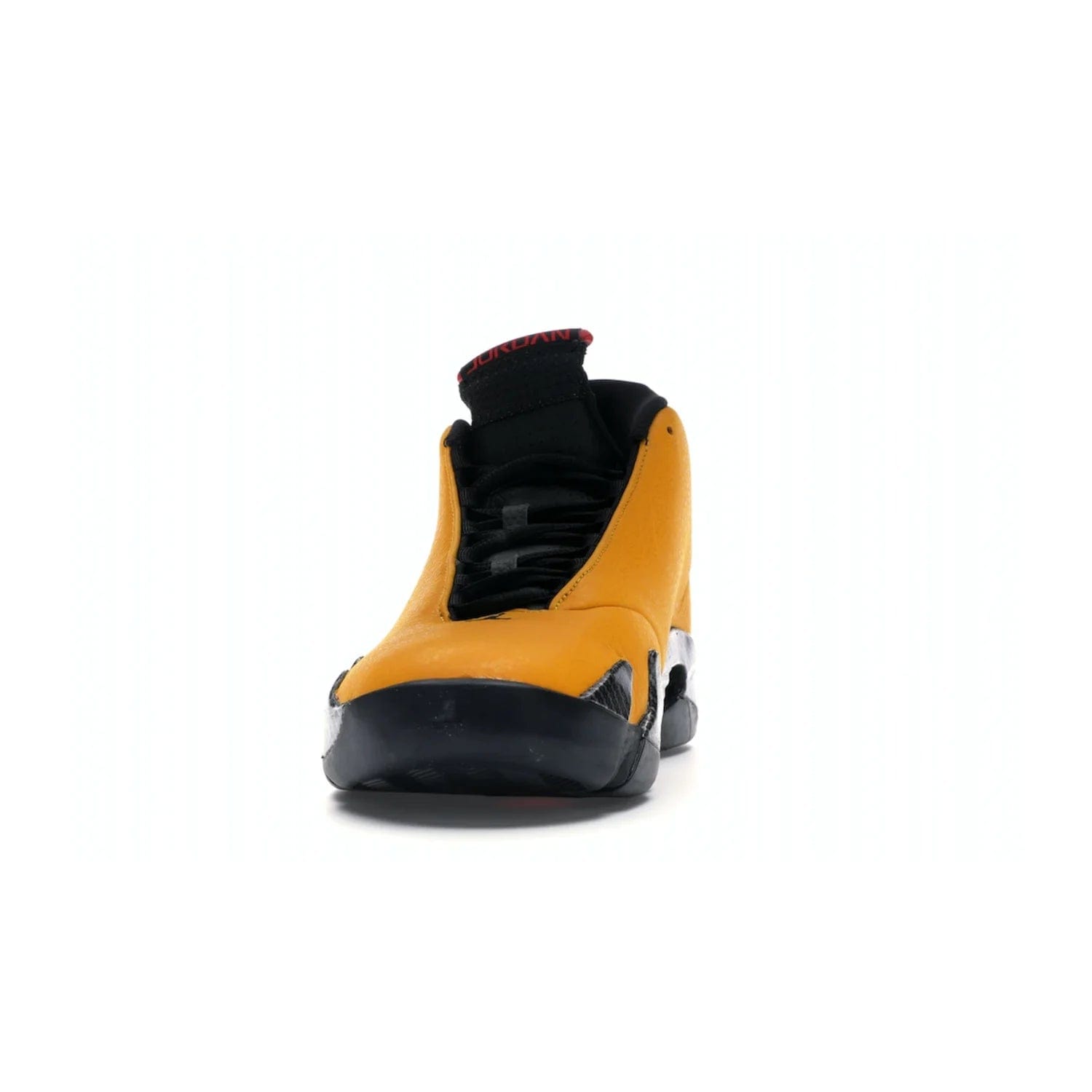 Jordan 14 Retro University Gold - Image 11 - Only at www.BallersClubKickz.com - Air Jordan 14 Retro University Gold: High-quality leather sneaker with Jumpman, tongue & heel logos. Zoom Air units & herringbone traction for superior comfort. University Gold outsole for stylish streetwear.