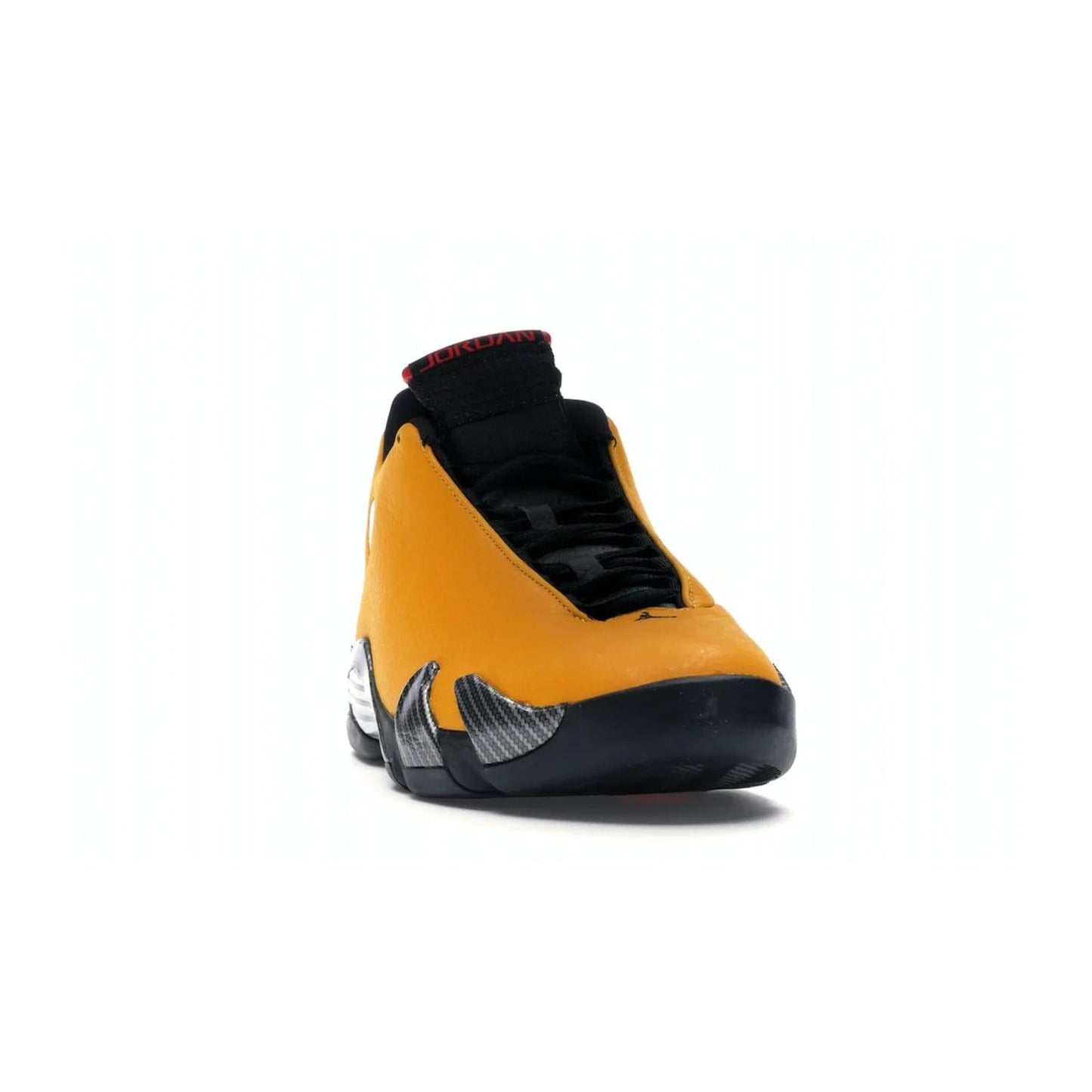 Jordan 14 Retro University Gold - Image 8 - Only at www.BallersClubKickz.com - Air Jordan 14 Retro University Gold: High-quality leather sneaker with Jumpman, tongue & heel logos. Zoom Air units & herringbone traction for superior comfort. University Gold outsole for stylish streetwear.