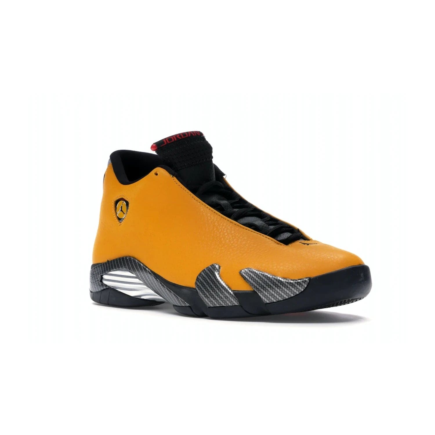 Jordan 14 Retro University Gold - Image 5 - Only at www.BallersClubKickz.com - Air Jordan 14 Retro University Gold: High-quality leather sneaker with Jumpman, tongue & heel logos. Zoom Air units & herringbone traction for superior comfort. University Gold outsole for stylish streetwear.