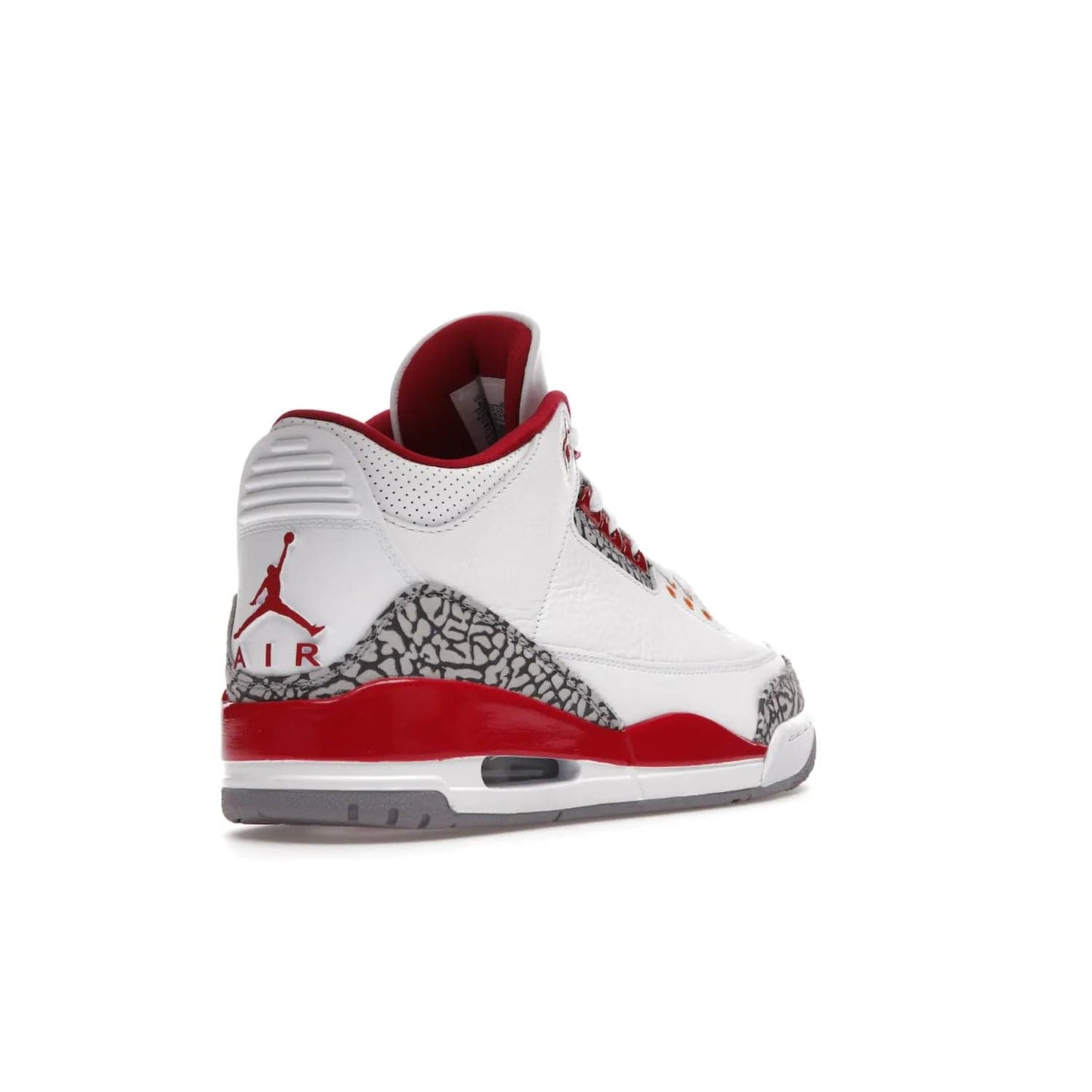 Jordan 3 Retro Cardinal Red - Image 32 - Only at www.BallersClubKickz.com - Air Jordan 3 Retro Cardinal Red combines classic style and modern appeal - white tumbled leather, signature Elephant Print overlays, cardinal red midsoles, Jumpman logo embroidery. Available Feb 2022.