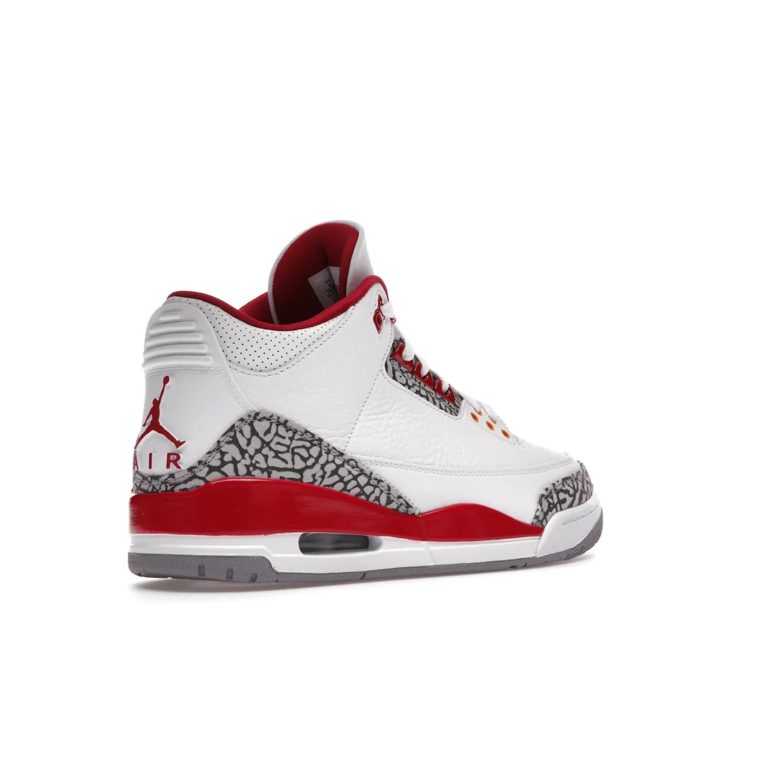 Jordan 3 Retro Cardinal Red - Image 33 - Only at www.BallersClubKickz.com - Air Jordan 3 Retro Cardinal Red combines classic style and modern appeal - white tumbled leather, signature Elephant Print overlays, cardinal red midsoles, Jumpman logo embroidery. Available Feb 2022.