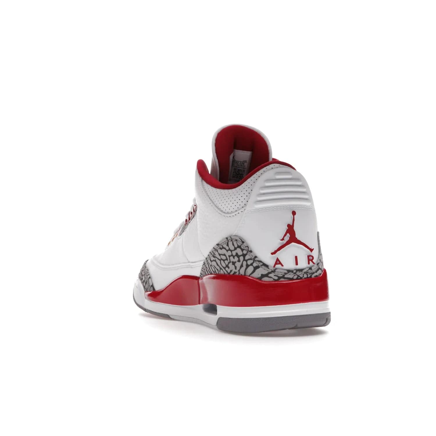 Jordan 3 Retro Cardinal Red - Image 26 - Only at www.BallersClubKickz.com - Air Jordan 3 Retro Cardinal Red combines classic style and modern appeal - white tumbled leather, signature Elephant Print overlays, cardinal red midsoles, Jumpman logo embroidery. Available Feb 2022.