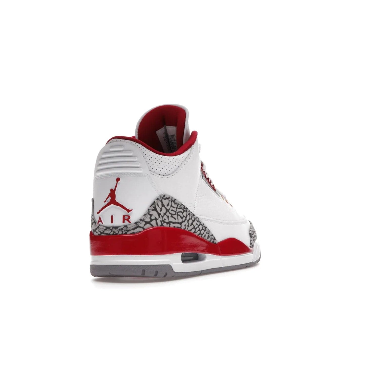 Jordan 3 Retro Cardinal Red - Image 31 - Only at www.BallersClubKickz.com - Air Jordan 3 Retro Cardinal Red combines classic style and modern appeal - white tumbled leather, signature Elephant Print overlays, cardinal red midsoles, Jumpman logo embroidery. Available Feb 2022.