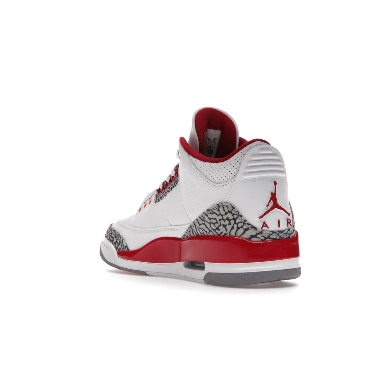 Jordan 3 Retro Cardinal Red - Image 25 - Only at www.BallersClubKickz.com - Air Jordan 3 Retro Cardinal Red combines classic style and modern appeal - white tumbled leather, signature Elephant Print overlays, cardinal red midsoles, Jumpman logo embroidery. Available Feb 2022.