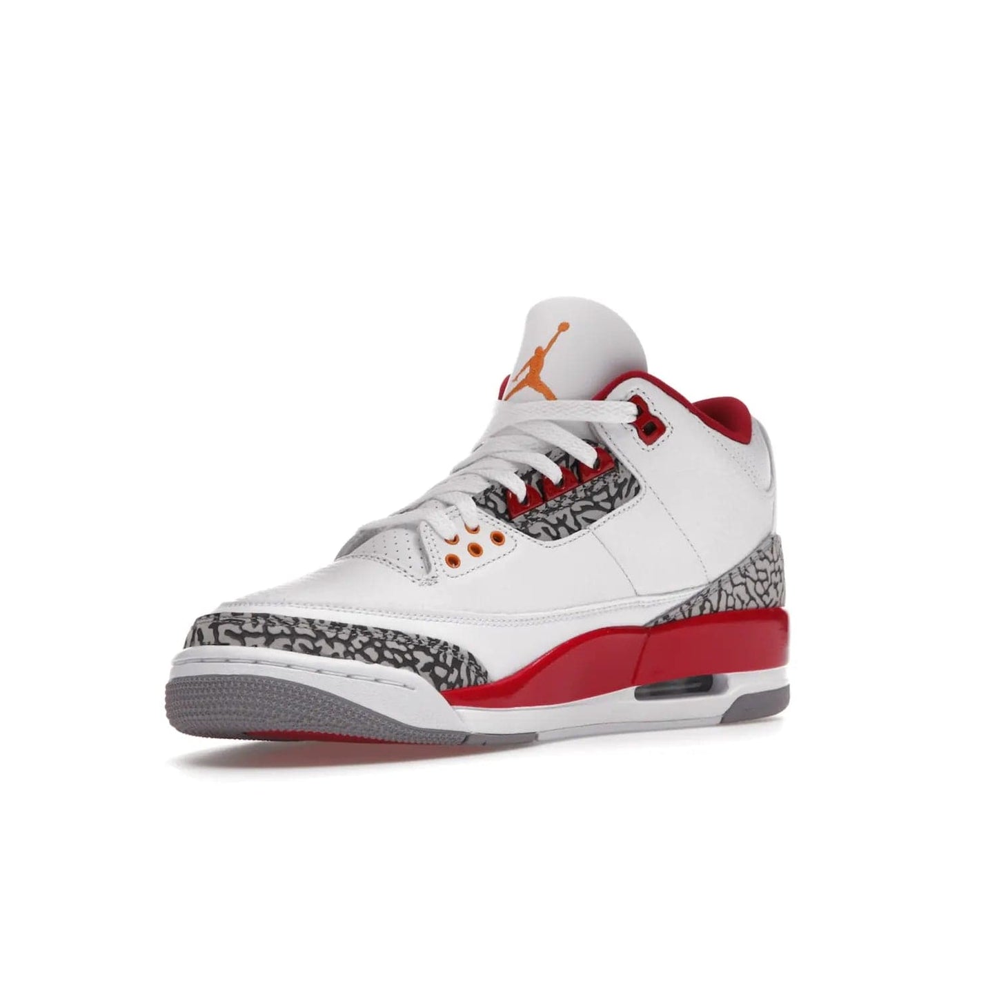 Jordan 3 Retro Cardinal Red - Image 15 - Only at www.BallersClubKickz.com - Air Jordan 3 Retro Cardinal Red combines classic style and modern appeal - white tumbled leather, signature Elephant Print overlays, cardinal red midsoles, Jumpman logo embroidery. Available Feb 2022.
