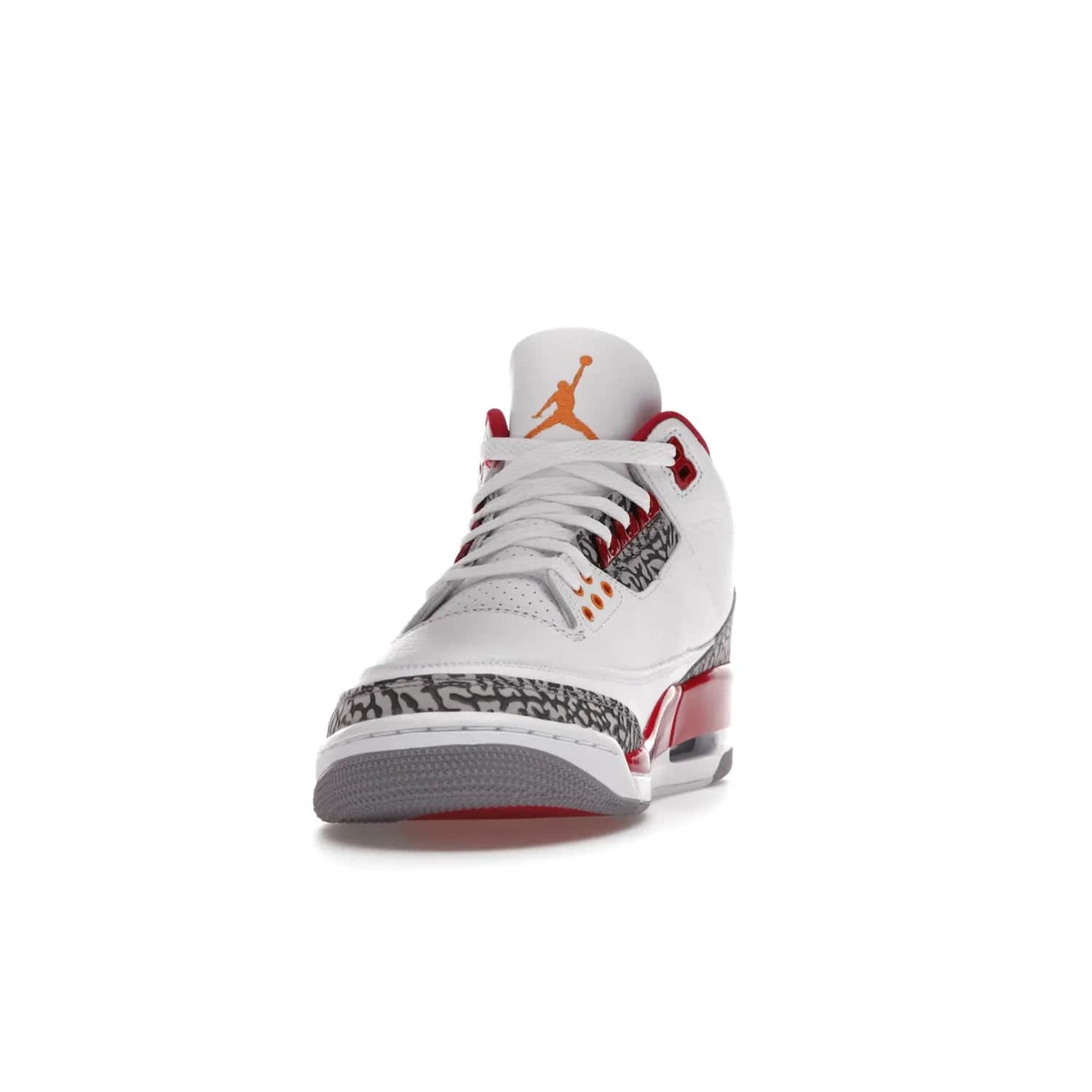 Jordan 3 Retro Cardinal Red - Image 12 - Only at www.BallersClubKickz.com - Air Jordan 3 Retro Cardinal Red combines classic style and modern appeal - white tumbled leather, signature Elephant Print overlays, cardinal red midsoles, Jumpman logo embroidery. Available Feb 2022.