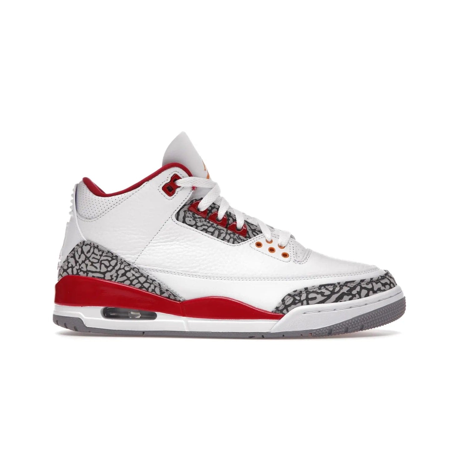 Jordan 3 Retro Cardinal Red - Image 2 - Only at www.BallersClubKickz.com - Air Jordan 3 Retro Cardinal Red combines classic style and modern appeal - white tumbled leather, signature Elephant Print overlays, cardinal red midsoles, Jumpman logo embroidery. Available Feb 2022.