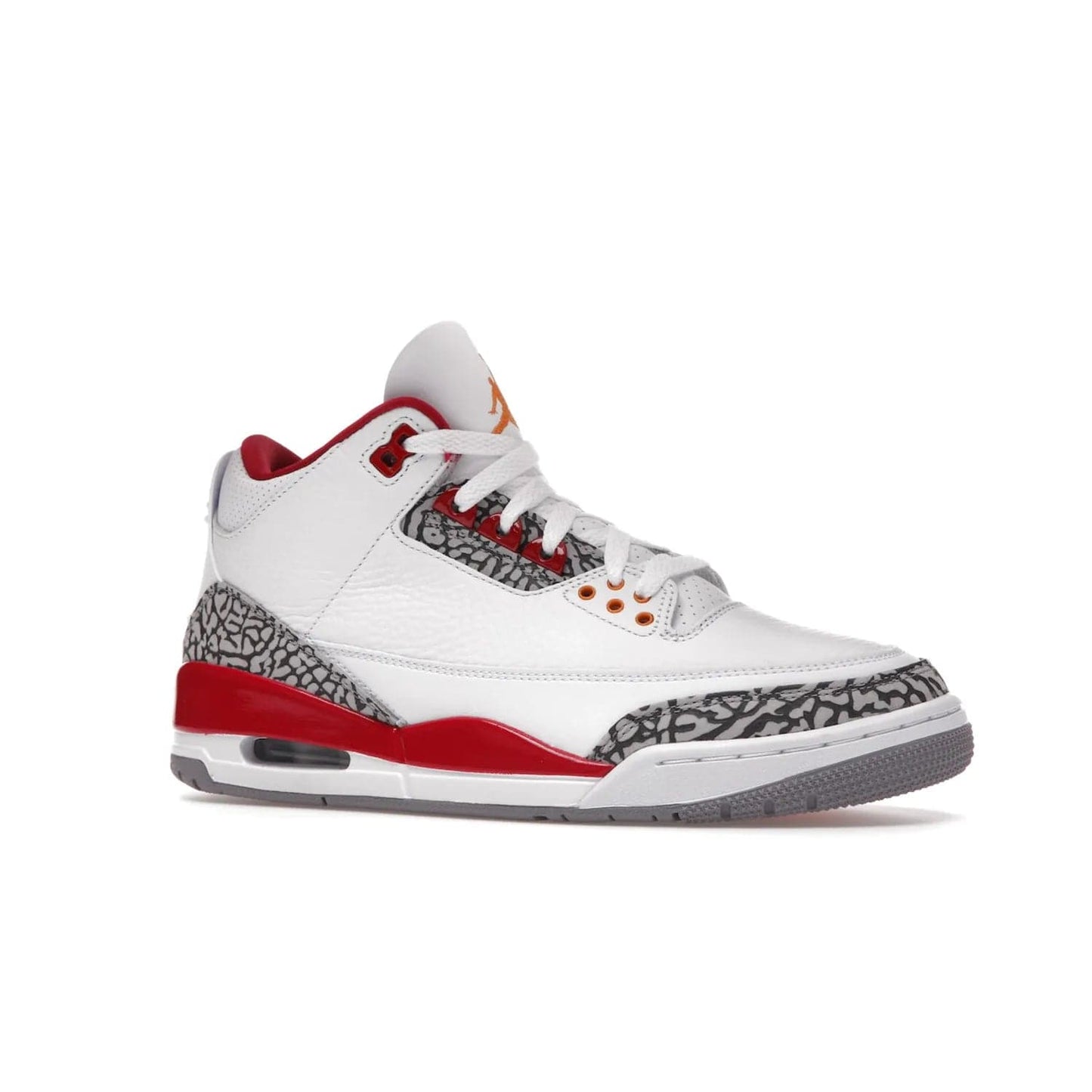 Jordan 3 Retro Cardinal Red - Image 4 - Only at www.BallersClubKickz.com - Air Jordan 3 Retro Cardinal Red combines classic style and modern appeal - white tumbled leather, signature Elephant Print overlays, cardinal red midsoles, Jumpman logo embroidery. Available Feb 2022.