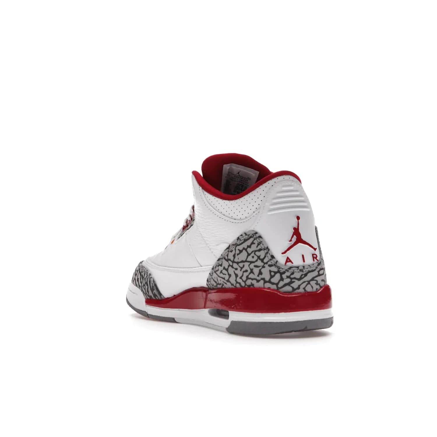 Jordan 3 Retro Cardinal (GS) - Image 25 - Only at www.BallersClubKickz.com - Shop the kid-sized Air Jordan 3 Retro Cardinal GS, released Feb 2022. White tumbled leather upper, light curry accenting, cement grey and classic red details throughout. Visible Air cushioning, midsole, and an eye-catching outsole. Show off your style with this fashionable streetwear silhouette.