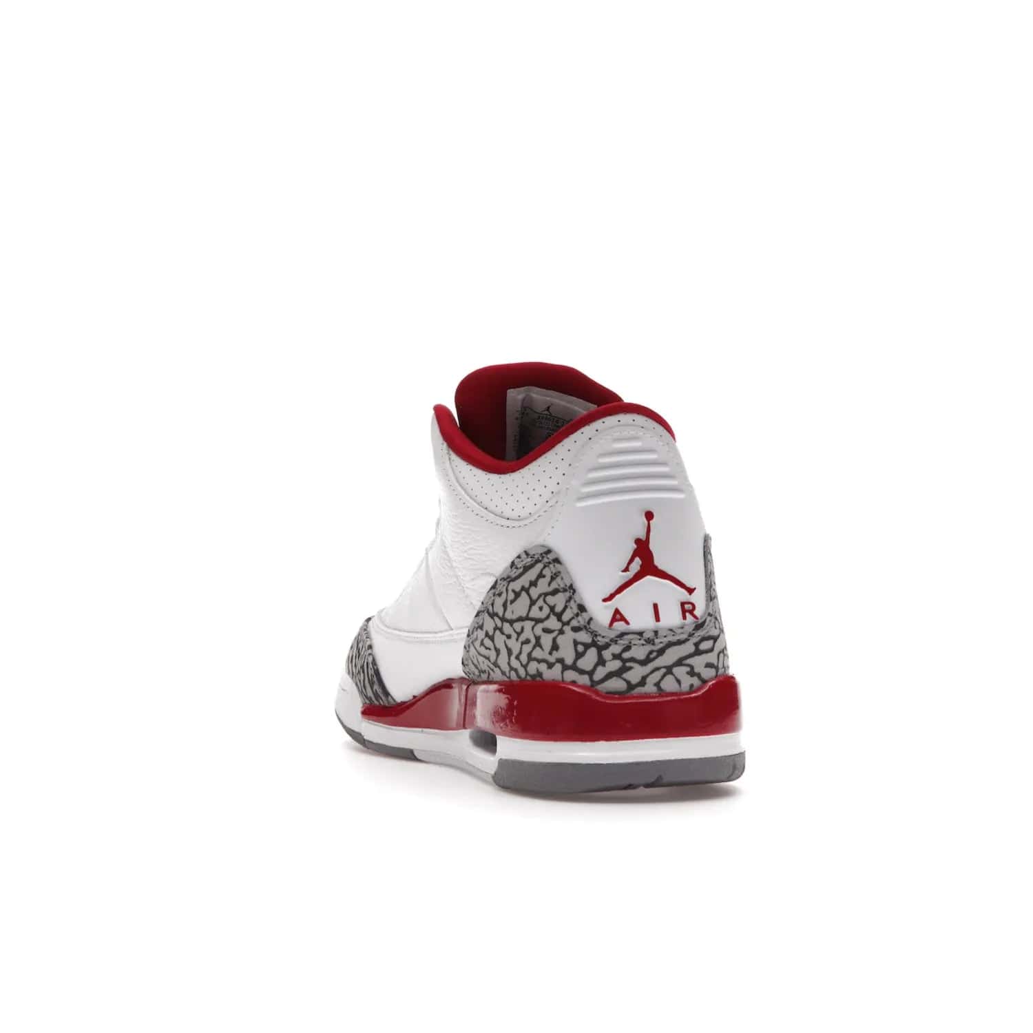 Jordan 3 Retro Cardinal (GS) - Image 26 - Only at www.BallersClubKickz.com - Shop the kid-sized Air Jordan 3 Retro Cardinal GS, released Feb 2022. White tumbled leather upper, light curry accenting, cement grey and classic red details throughout. Visible Air cushioning, midsole, and an eye-catching outsole. Show off your style with this fashionable streetwear silhouette.