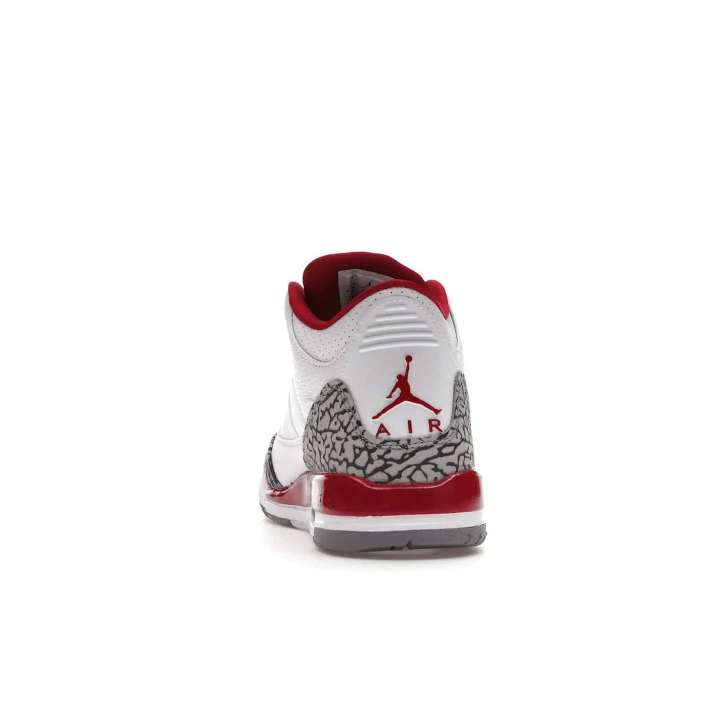 Jordan 3 Retro Cardinal (GS) - Image 27 - Only at www.BallersClubKickz.com - Shop the kid-sized Air Jordan 3 Retro Cardinal GS, released Feb 2022. White tumbled leather upper, light curry accenting, cement grey and classic red details throughout. Visible Air cushioning, midsole, and an eye-catching outsole. Show off your style with this fashionable streetwear silhouette.