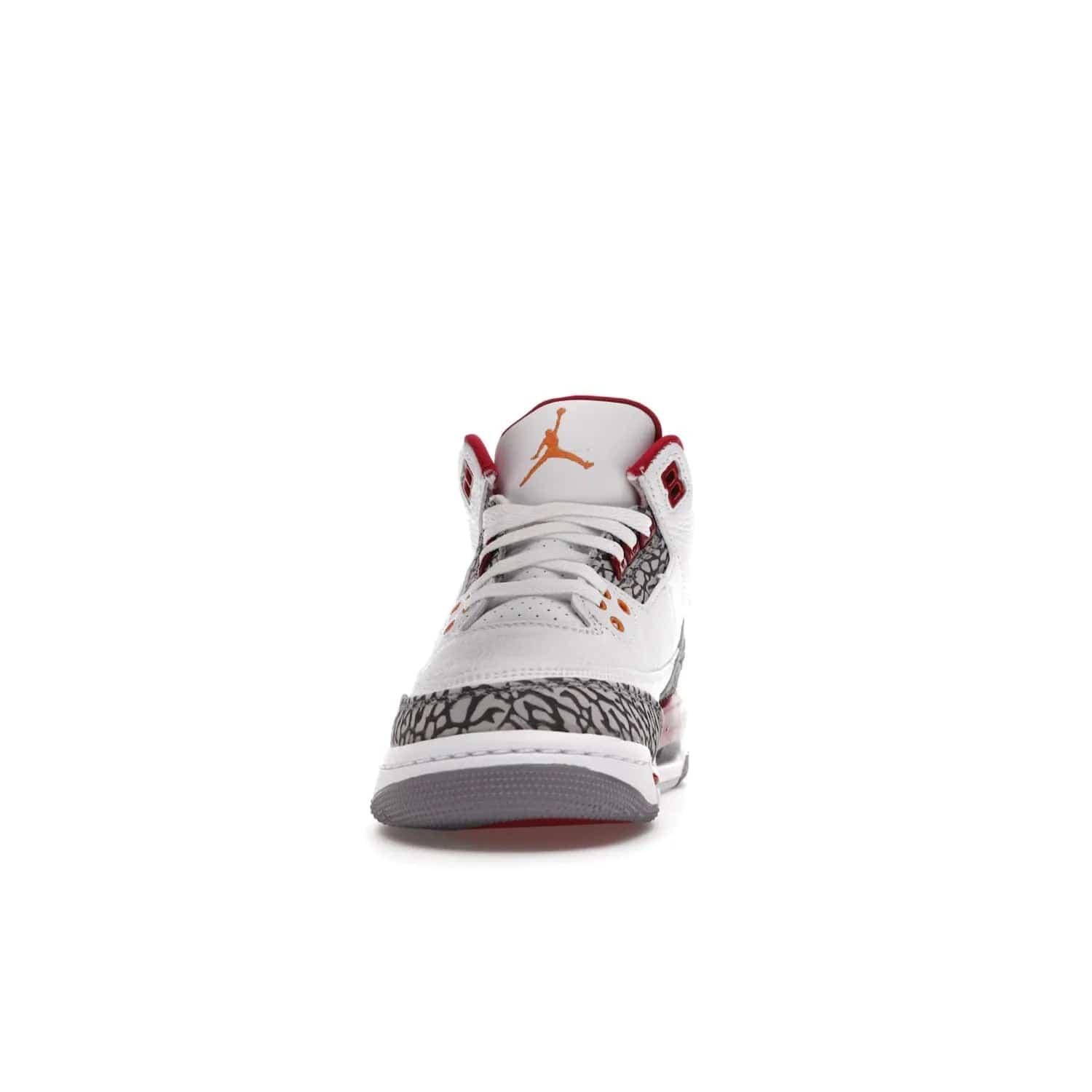 Jordan 3 Retro Cardinal (GS) - Image 11 - Only at www.BallersClubKickz.com - Shop the kid-sized Air Jordan 3 Retro Cardinal GS, released Feb 2022. White tumbled leather upper, light curry accenting, cement grey and classic red details throughout. Visible Air cushioning, midsole, and an eye-catching outsole. Show off your style with this fashionable streetwear silhouette.