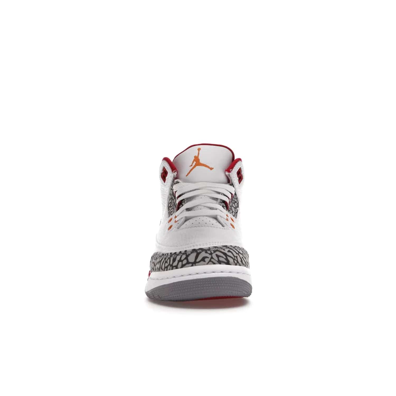 Jordan 3 Retro Cardinal (GS) - Image 10 - Only at www.BallersClubKickz.com - Shop the kid-sized Air Jordan 3 Retro Cardinal GS, released Feb 2022. White tumbled leather upper, light curry accenting, cement grey and classic red details throughout. Visible Air cushioning, midsole, and an eye-catching outsole. Show off your style with this fashionable streetwear silhouette.