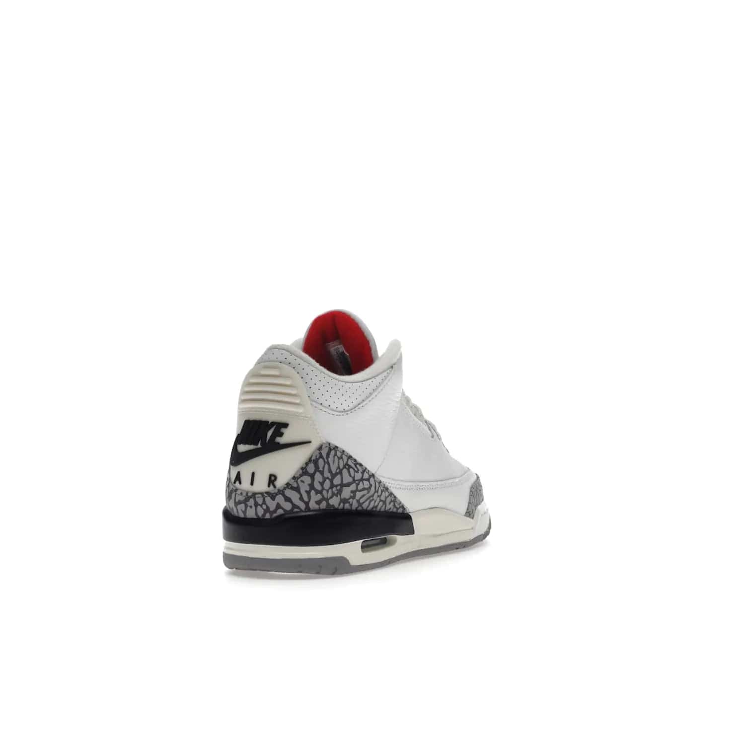 Jordan 3 Retro White Cement Reimagined (GS) - Image 31 - Only at www.BallersClubKickz.com - Grab the perfect blend of modern design and classic style with the Jordan 3 Retro White Cement Reimagined (GS). Features Summit White, Fire Red, Black, and Cement Grey colorway, iconic Jordan logo embroidered on the tongue, and “Nike Air” branding. Limited availability, get your pair before March 11th 2023.