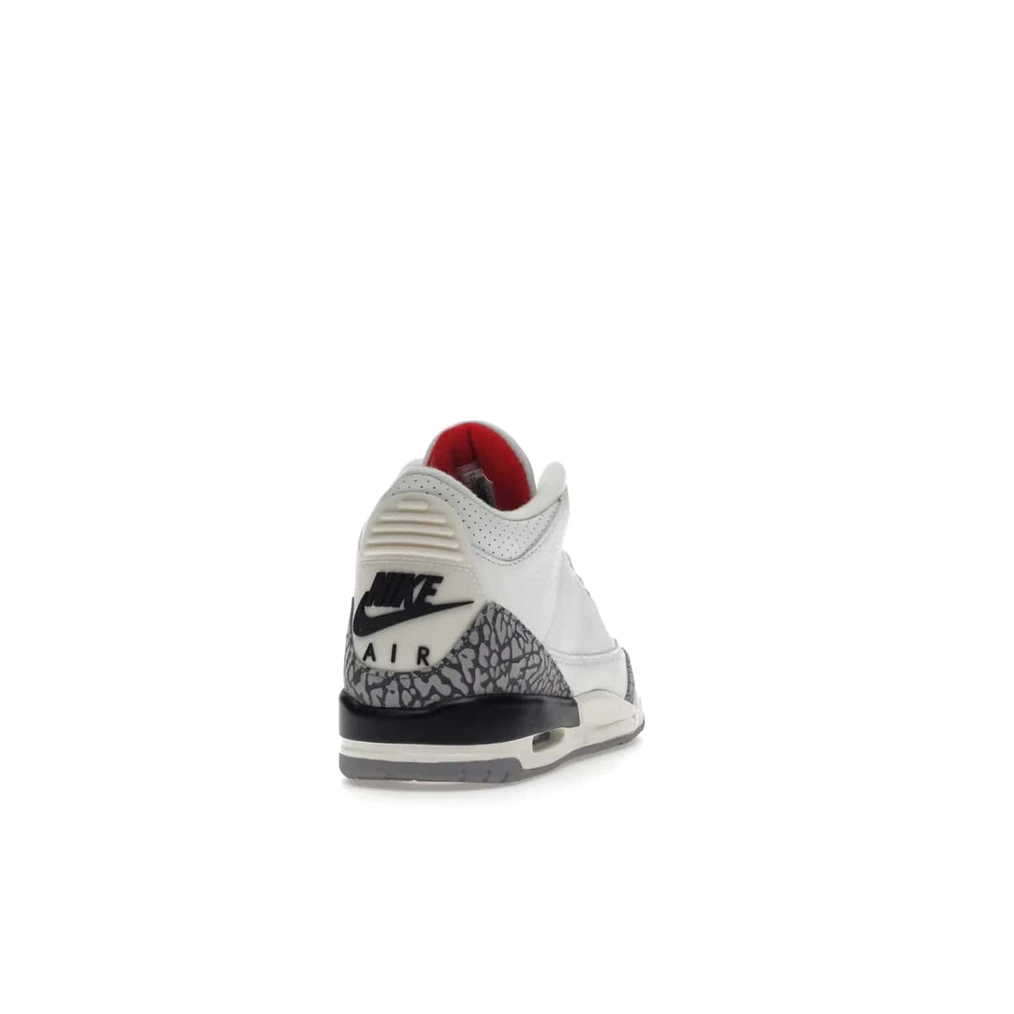 Jordan 3 Retro White Cement Reimagined (GS) - Image 30 - Only at www.BallersClubKickz.com - Grab the perfect blend of modern design and classic style with the Jordan 3 Retro White Cement Reimagined (GS). Features Summit White, Fire Red, Black, and Cement Grey colorway, iconic Jordan logo embroidered on the tongue, and “Nike Air” branding. Limited availability, get your pair before March 11th 2023.
