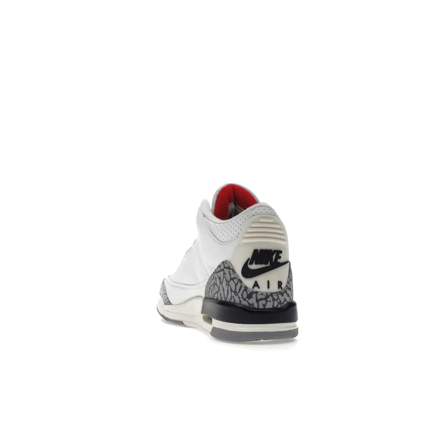 Jordan 3 Retro White Cement Reimagined (GS) - Image 26 - Only at www.BallersClubKickz.com - Grab the perfect blend of modern design and classic style with the Jordan 3 Retro White Cement Reimagined (GS). Features Summit White, Fire Red, Black, and Cement Grey colorway, iconic Jordan logo embroidered on the tongue, and “Nike Air” branding. Limited availability, get your pair before March 11th 2023.