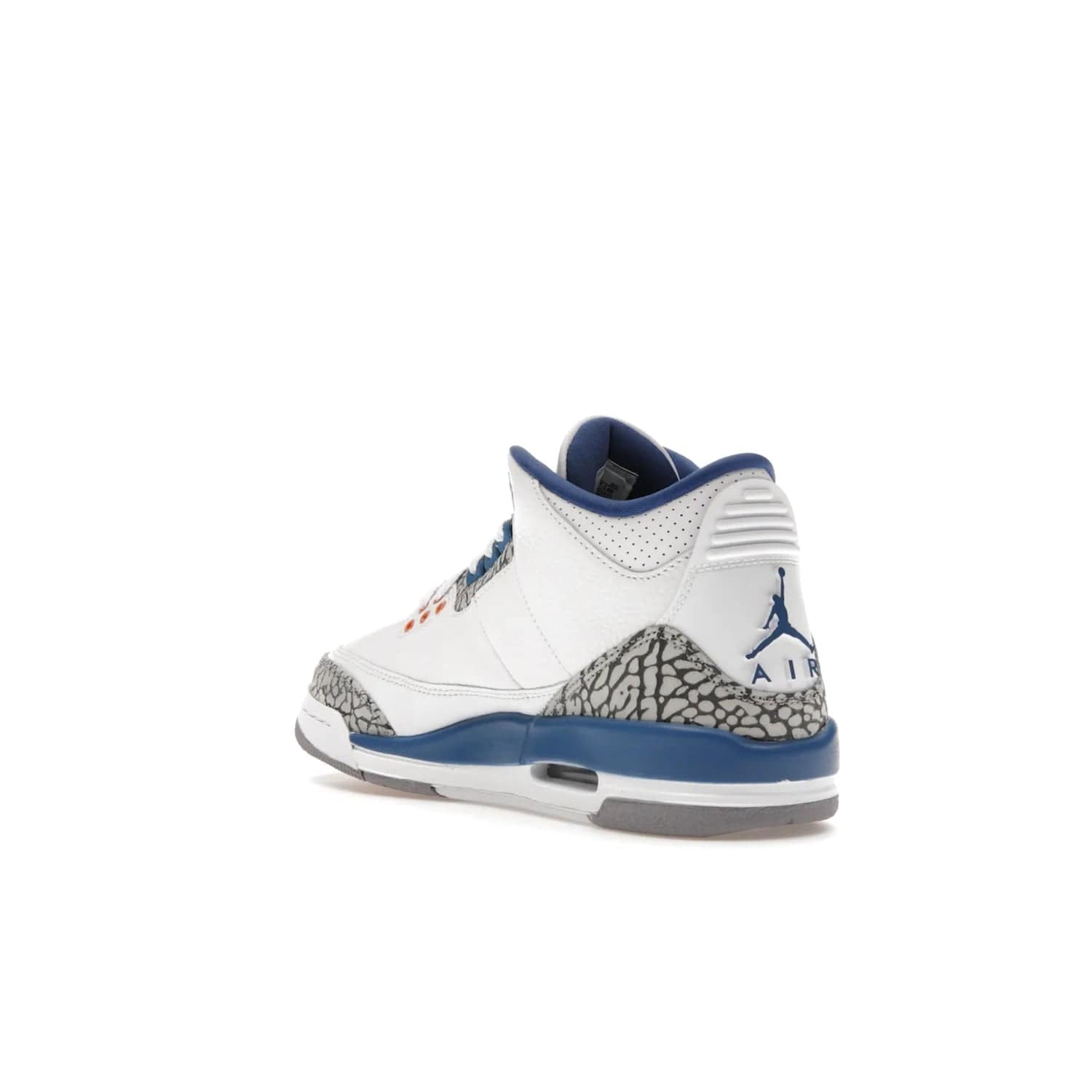Jordan 3 Retro Wizards (GS) - Image 24 - Only at www.BallersClubKickz.com - Iconic Jordan 3 Retro Wizards (GS) with marble-like upper, metallic copper, true blue & grey detailing. Signature Air cushioning & advanced traction on & off court. Classic style & premium comfort.