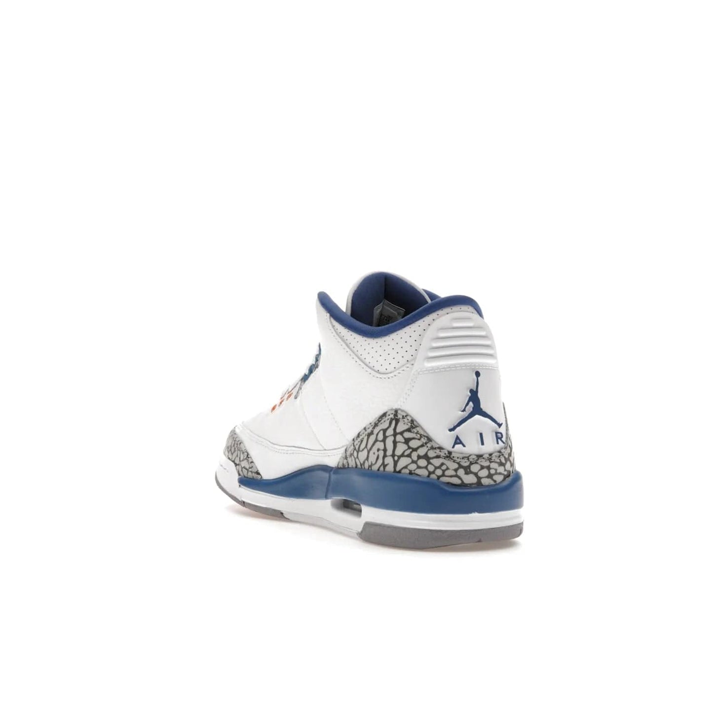 Jordan 3 Retro Wizards (GS) - Image 25 - Only at www.BallersClubKickz.com - Iconic Jordan 3 Retro Wizards (GS) with marble-like upper, metallic copper, true blue & grey detailing. Signature Air cushioning & advanced traction on & off court. Classic style & premium comfort.