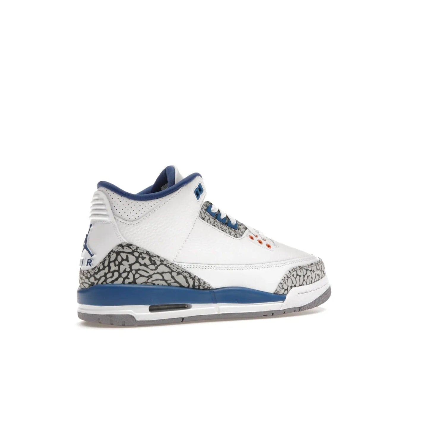 Jordan 3 Retro Wizards (GS) - Image 34 - Only at www.BallersClubKickz.com - Iconic Jordan 3 Retro Wizards (GS) with marble-like upper, metallic copper, true blue & grey detailing. Signature Air cushioning & advanced traction on & off court. Classic style & premium comfort.