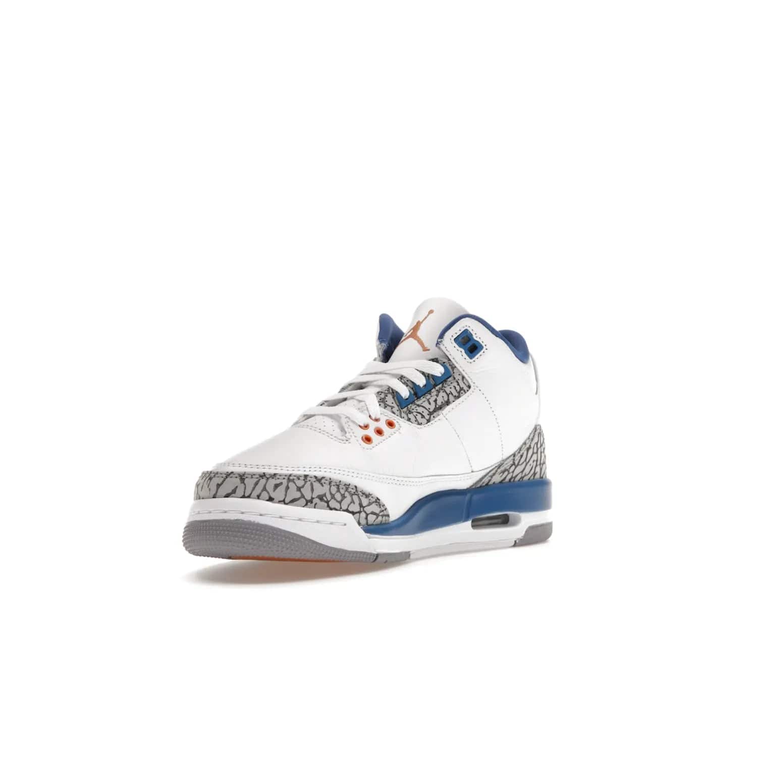 Jordan 3 Retro Wizards (GS) - Image 14 - Only at www.BallersClubKickz.com - Iconic Jordan 3 Retro Wizards (GS) with marble-like upper, metallic copper, true blue & grey detailing. Signature Air cushioning & advanced traction on & off court. Classic style & premium comfort.