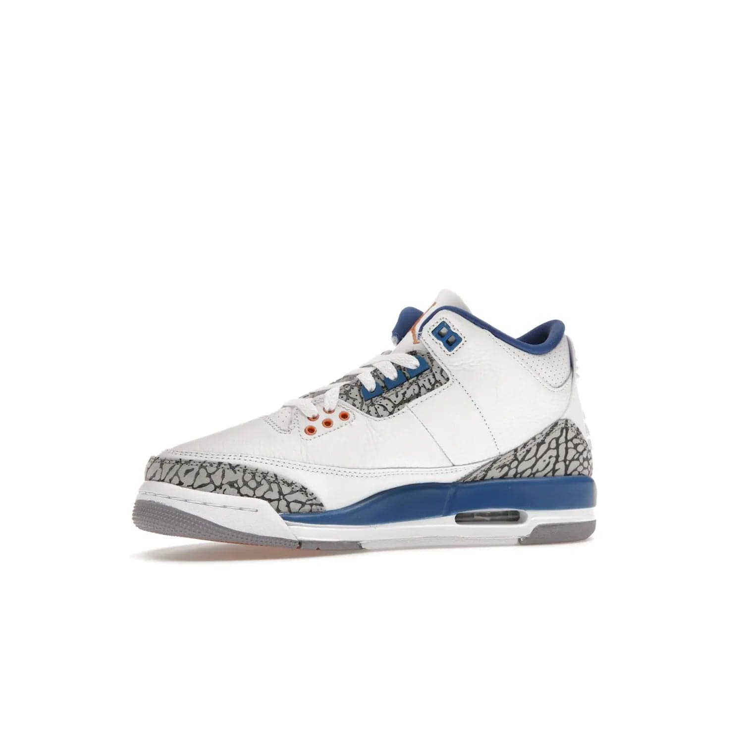 Jordan 3 Retro Wizards (GS) - Image 17 - Only at www.BallersClubKickz.com - Iconic Jordan 3 Retro Wizards (GS) with marble-like upper, metallic copper, true blue & grey detailing. Signature Air cushioning & advanced traction on & off court. Classic style & premium comfort.