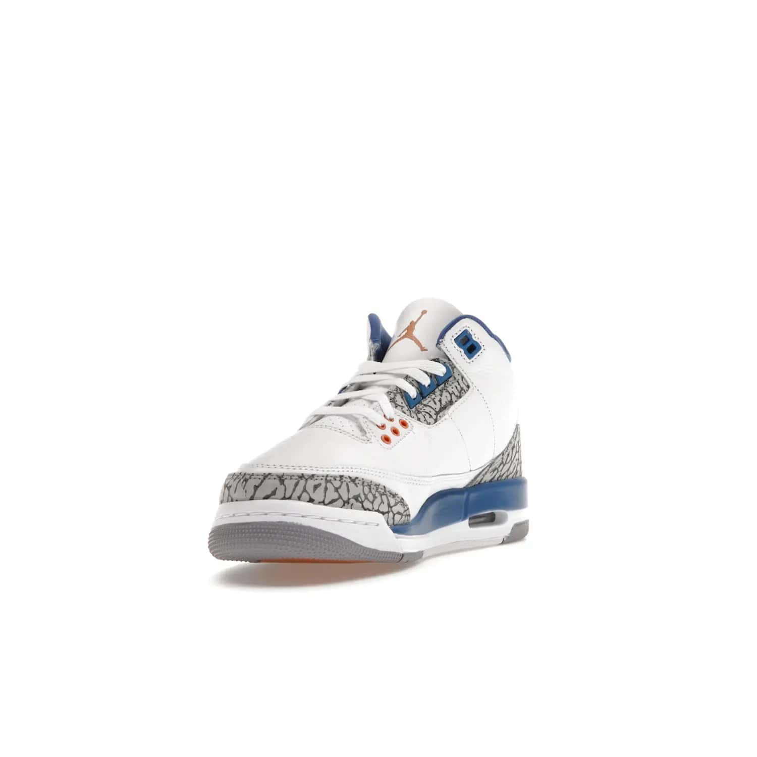 Jordan 3 Retro Wizards (GS) - Image 13 - Only at www.BallersClubKickz.com - Iconic Jordan 3 Retro Wizards (GS) with marble-like upper, metallic copper, true blue & grey detailing. Signature Air cushioning & advanced traction on & off court. Classic style & premium comfort.