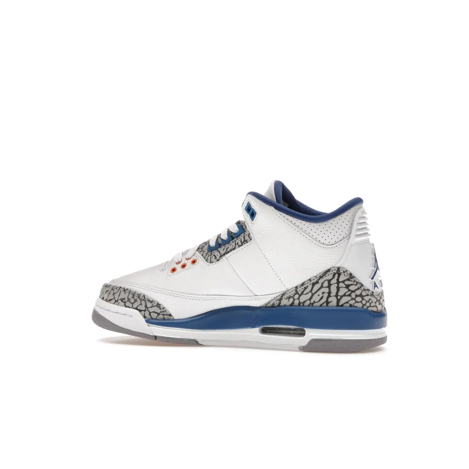Jordan 3 Retro Wizards (GS) - Image 21 - Only at www.BallersClubKickz.com - Iconic Jordan 3 Retro Wizards (GS) with marble-like upper, metallic copper, true blue & grey detailing. Signature Air cushioning & advanced traction on & off court. Classic style & premium comfort.