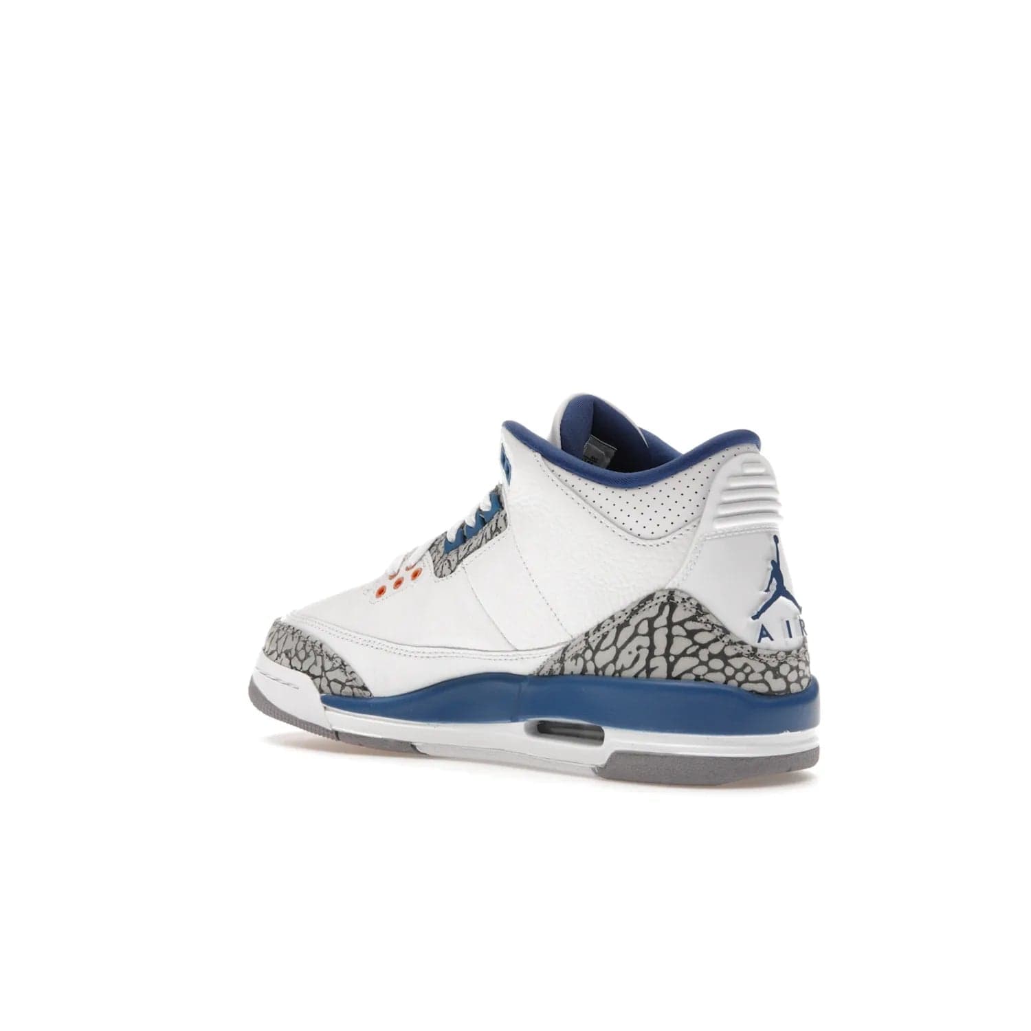 Jordan 3 Retro Wizards (GS) - Image 23 - Only at www.BallersClubKickz.com - Iconic Jordan 3 Retro Wizards (GS) with marble-like upper, metallic copper, true blue & grey detailing. Signature Air cushioning & advanced traction on & off court. Classic style & premium comfort.