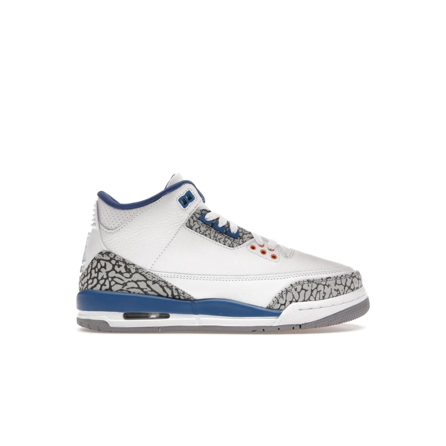 Jordan 3 Retro Wizards (GS) - Image 1 - Only at www.BallersClubKickz.com - Iconic Jordan 3 Retro Wizards (GS) with marble-like upper, metallic copper, true blue & grey detailing. Signature Air cushioning & advanced traction on & off court. Classic style & premium comfort.