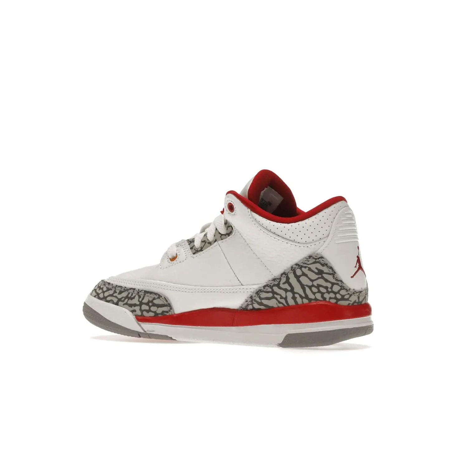 Jordan 3 Retro Cardinal (PS) - Image 22 - Only at www.BallersClubKickz.com - Add retro style to your sneaker collection with the Jordan 3 Retro Cardinal (PS). Featuring classic Jordan 3 details and colors of cardinal red, light curry, and cement grey. Available Feb. 2022.