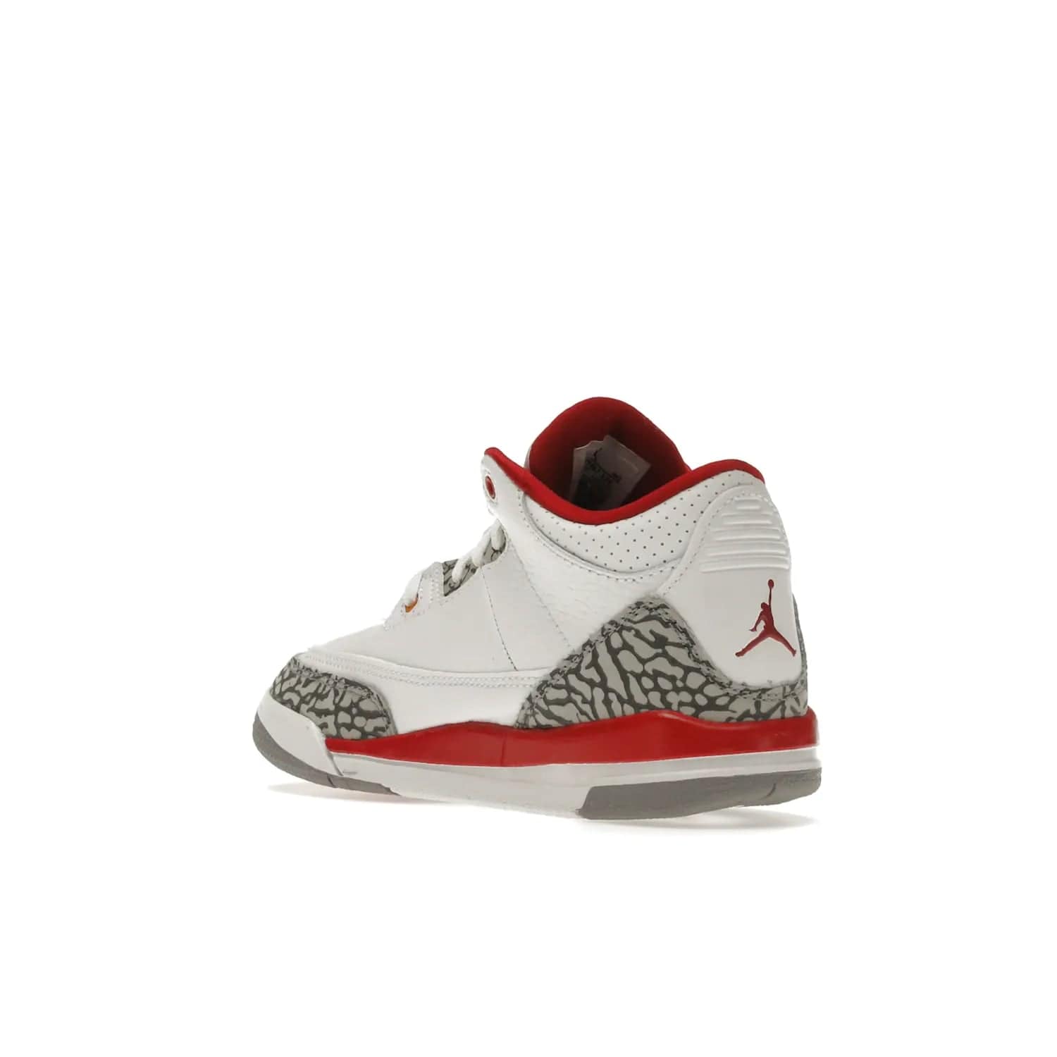 Jordan 3 Retro Cardinal (PS) - Image 24 - Only at www.BallersClubKickz.com - Add retro style to your sneaker collection with the Jordan 3 Retro Cardinal (PS). Featuring classic Jordan 3 details and colors of cardinal red, light curry, and cement grey. Available Feb. 2022.