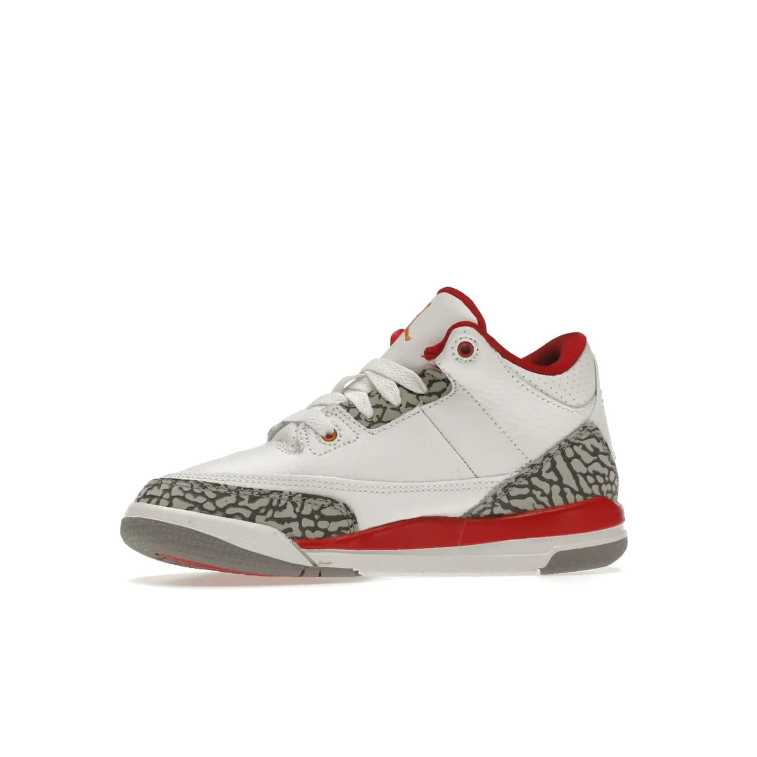 Jordan 3 Retro Cardinal (PS) - Image 17 - Only at www.BallersClubKickz.com - Add retro style to your sneaker collection with the Jordan 3 Retro Cardinal (PS). Featuring classic Jordan 3 details and colors of cardinal red, light curry, and cement grey. Available Feb. 2022.