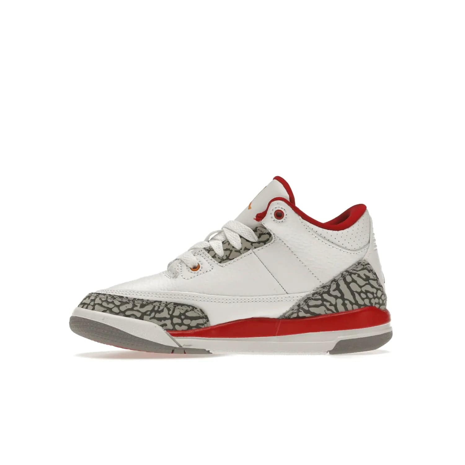 Jordan 3 Retro Cardinal (PS) - Image 18 - Only at www.BallersClubKickz.com - Add retro style to your sneaker collection with the Jordan 3 Retro Cardinal (PS). Featuring classic Jordan 3 details and colors of cardinal red, light curry, and cement grey. Available Feb. 2022.