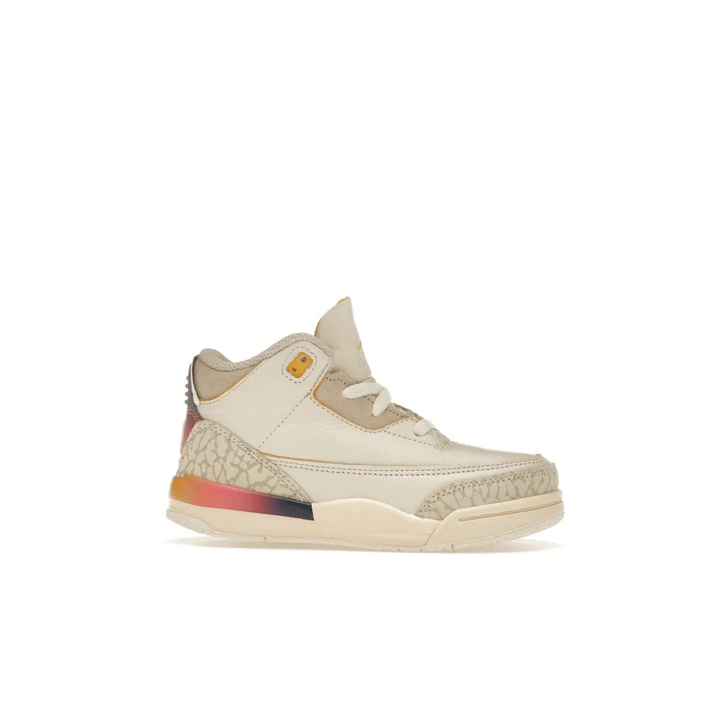 Jordan 3 Retro SP J Balvin Medellín Sunset (TD) - Image 2 - Only at www.BallersClubKickz.com - Celebrate Afro-Colombian reggaeton superstar J Balvin with the Jordan 3 Retro SP J Balvin Medellín Sunset (TD). Releasing in September 2023, the shoe features a multi-colored upper and midsole, and an artistic design for a major statement.