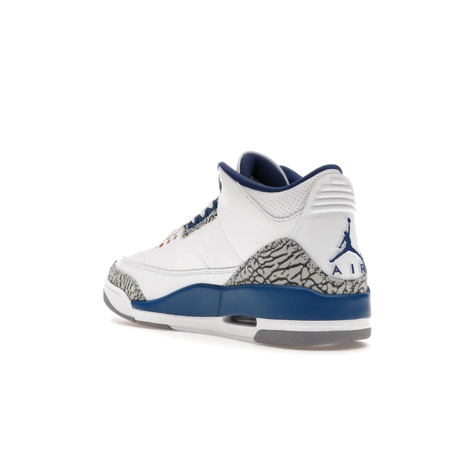 Jordan 3 Retro Wizards - Image 24 - Only at www.BallersClubKickz.com - ##
Special tribute sneaker from Jordan Brand to Michael Jordan's time with the Washington Wizards. Iconic white upper, orange Jumpman logo, blue accents, metallic copper details, and cement grey outsole. Buy the Air Jordan 3 Retro Wizards April 29, 2023.