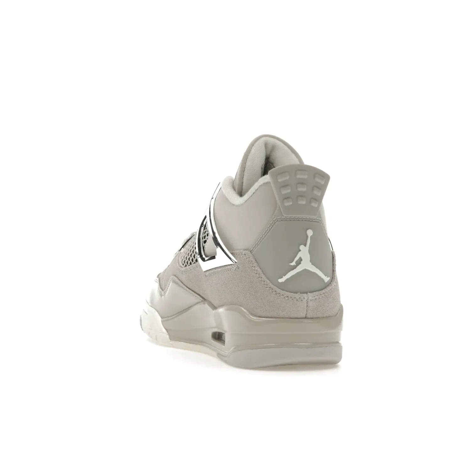 Jordan 4 Retro Frozen Moments (Women's) - Image 26 - Only at www.BallersClubKickz.com - The Jordan 4 Retro Frozen Moments is a stylish blend of classic design elements and modern tones. Featuring suede and leather overlays in a light iron-ore, sail, neutral grey, black, and metallic silver colorway. Get this iconic high-performance sneaker for $210.