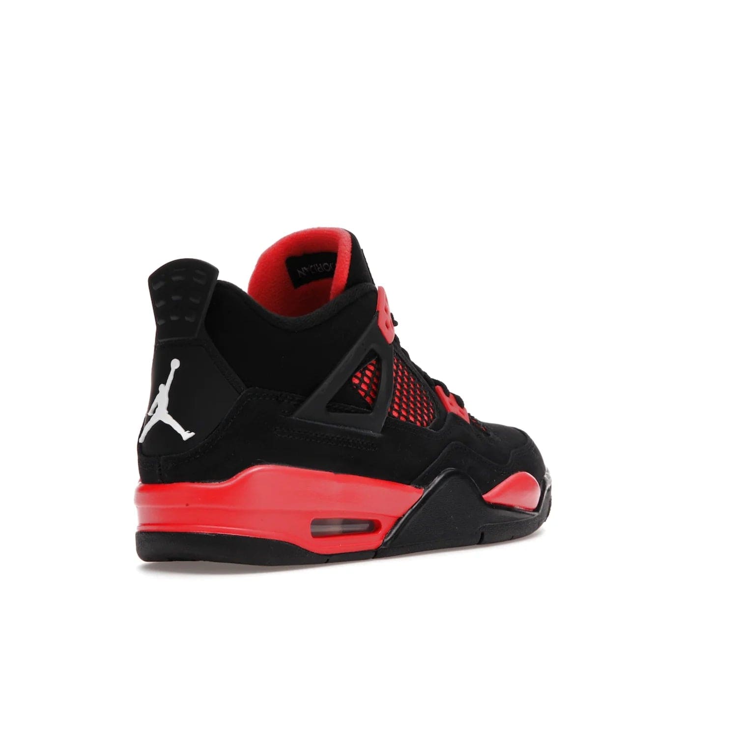Jordan 4 Retro Red Thunder (GS) - Image 32 - Only at www.BallersClubKickz.com - The Air Jordan 4 Retro Red Thunder GS features a stylish black and crimson upper with a Jumpman logo. Athletic midsole with Air bubbles for cushioning and black rubber outsole with iconic motif complete this classic sneaker.