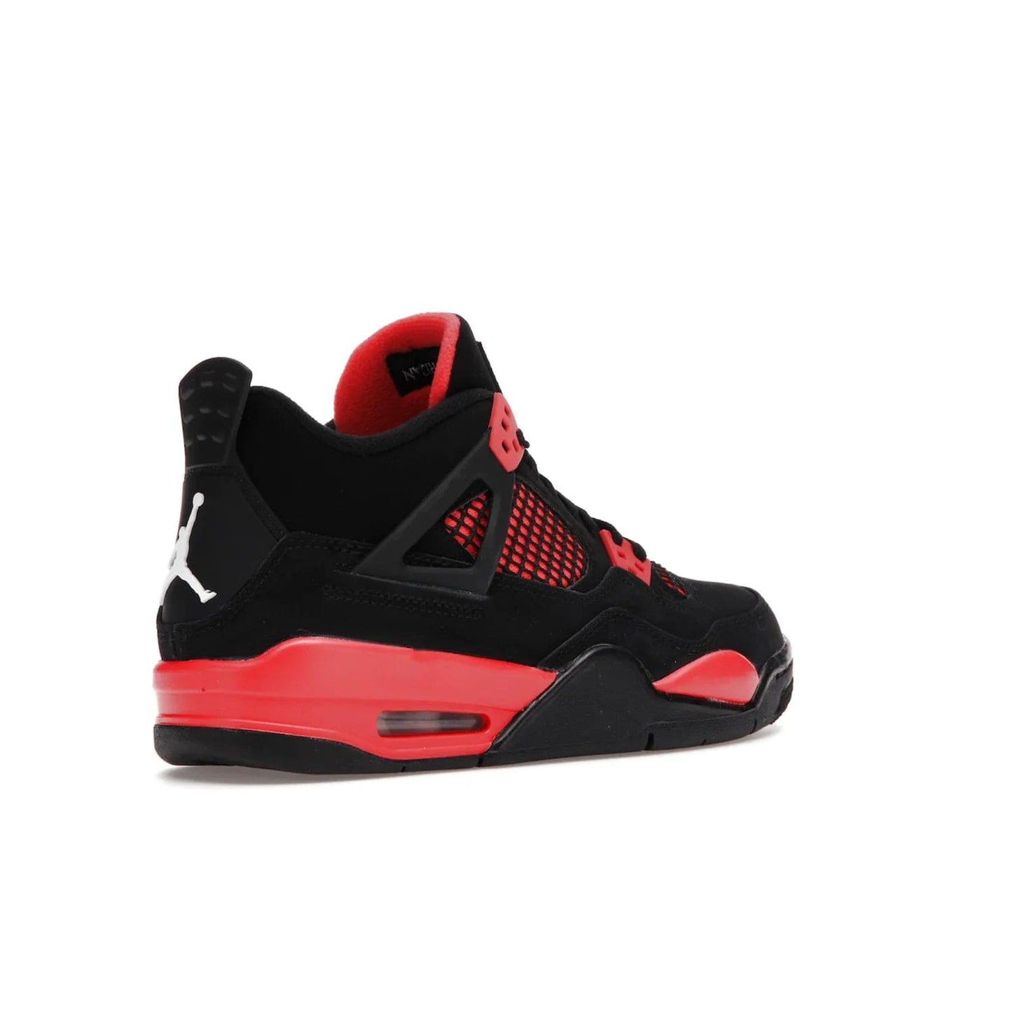 Jordan 4 Retro Red Thunder (GS) - Image 33 - Only at www.BallersClubKickz.com - The Air Jordan 4 Retro Red Thunder GS features a stylish black and crimson upper with a Jumpman logo. Athletic midsole with Air bubbles for cushioning and black rubber outsole with iconic motif complete this classic sneaker.